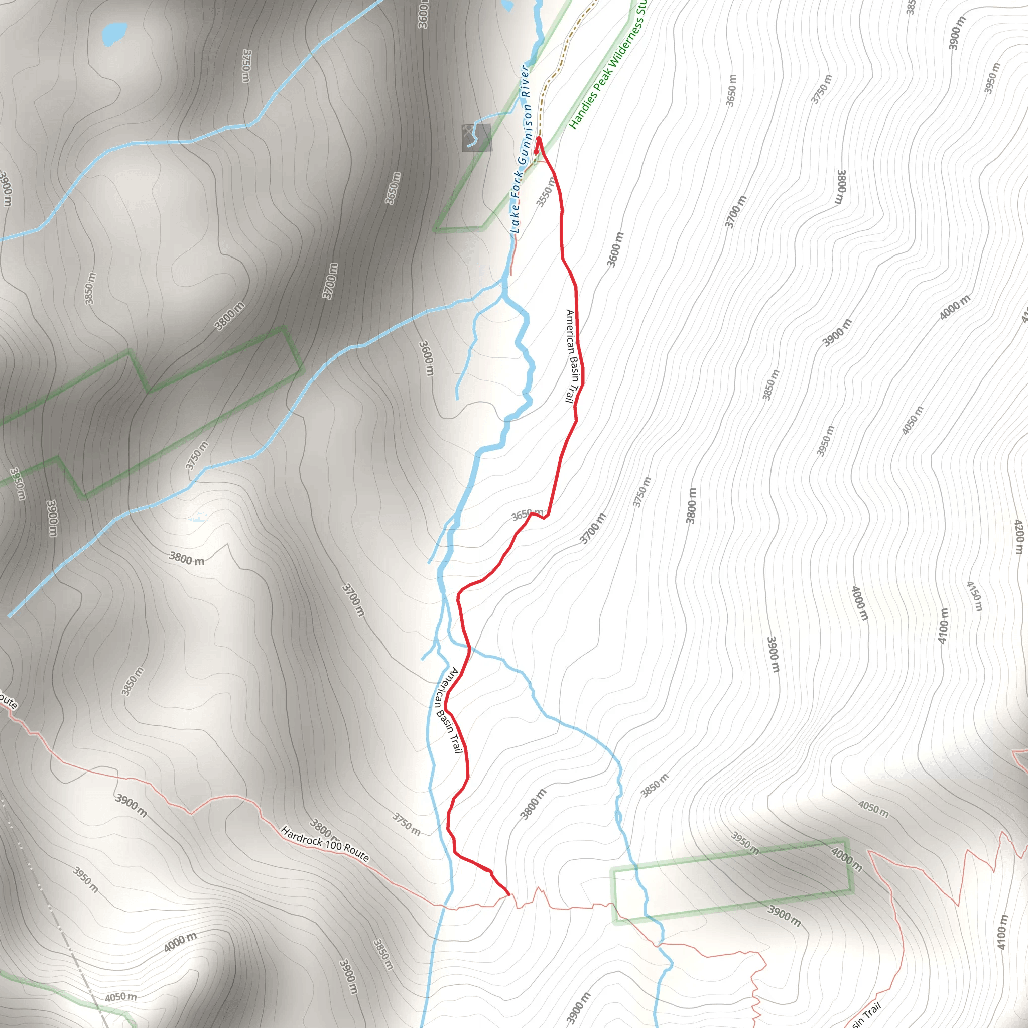 American Basin Trail mobile static map