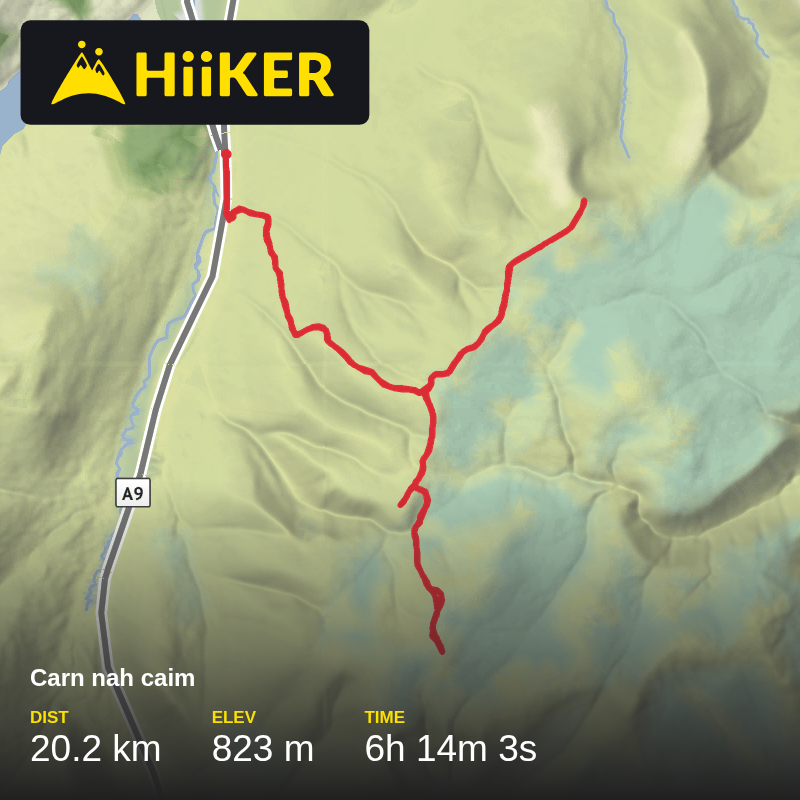 A map preview of the recording Carn nah caim.