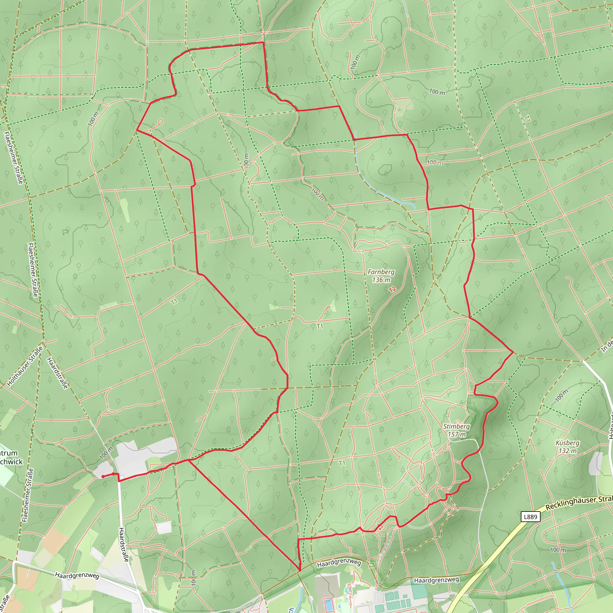 Stimberg Park Rundweg and Mutter Wehner Rundweg Loop mobile static map