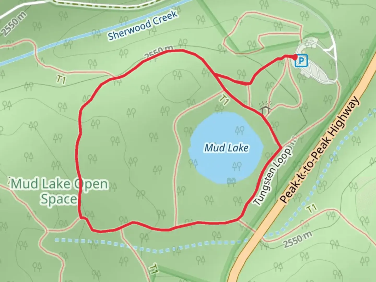 An image depicting the trail Tungsten Loop and its surrounding area.