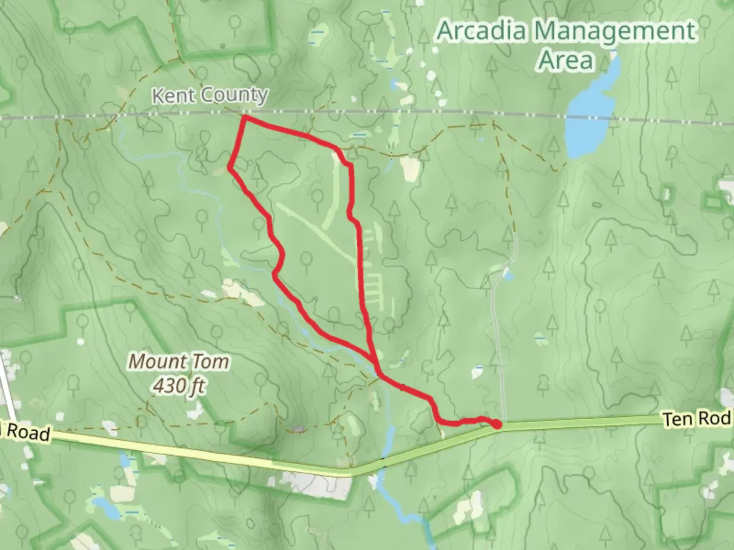 An image depicting the trail North South Trail and Misway Rail Loop and its surrounding area.