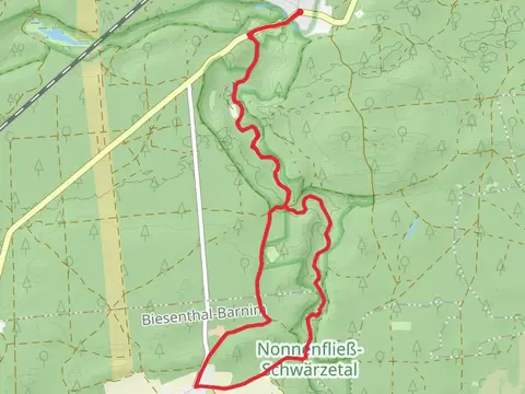 Nonnenfließ-Schwärzetal Short Loop via Spechthausen