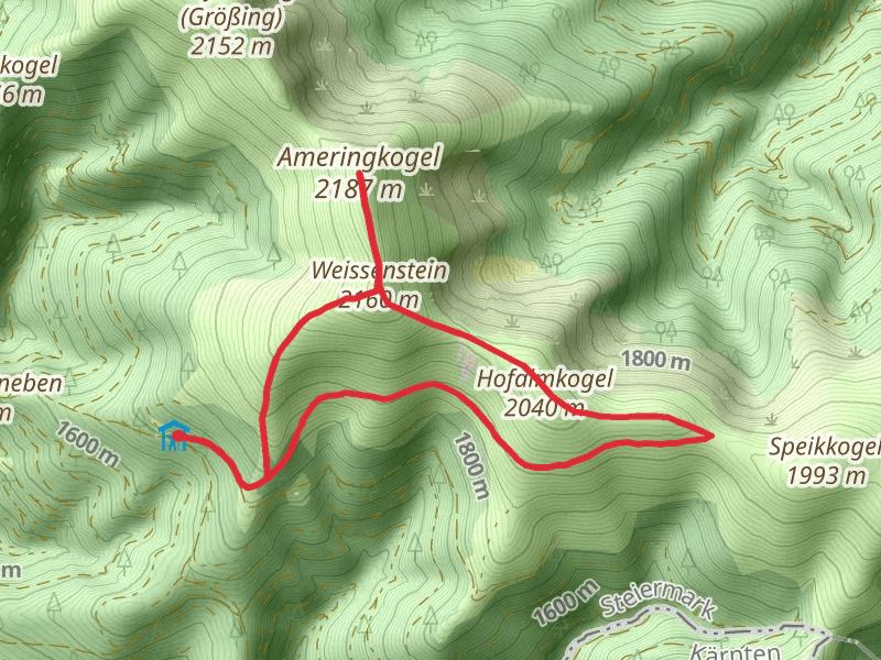 Weißensteinhütte, Ameringkogel and Hofalmkogel Mountain Loop