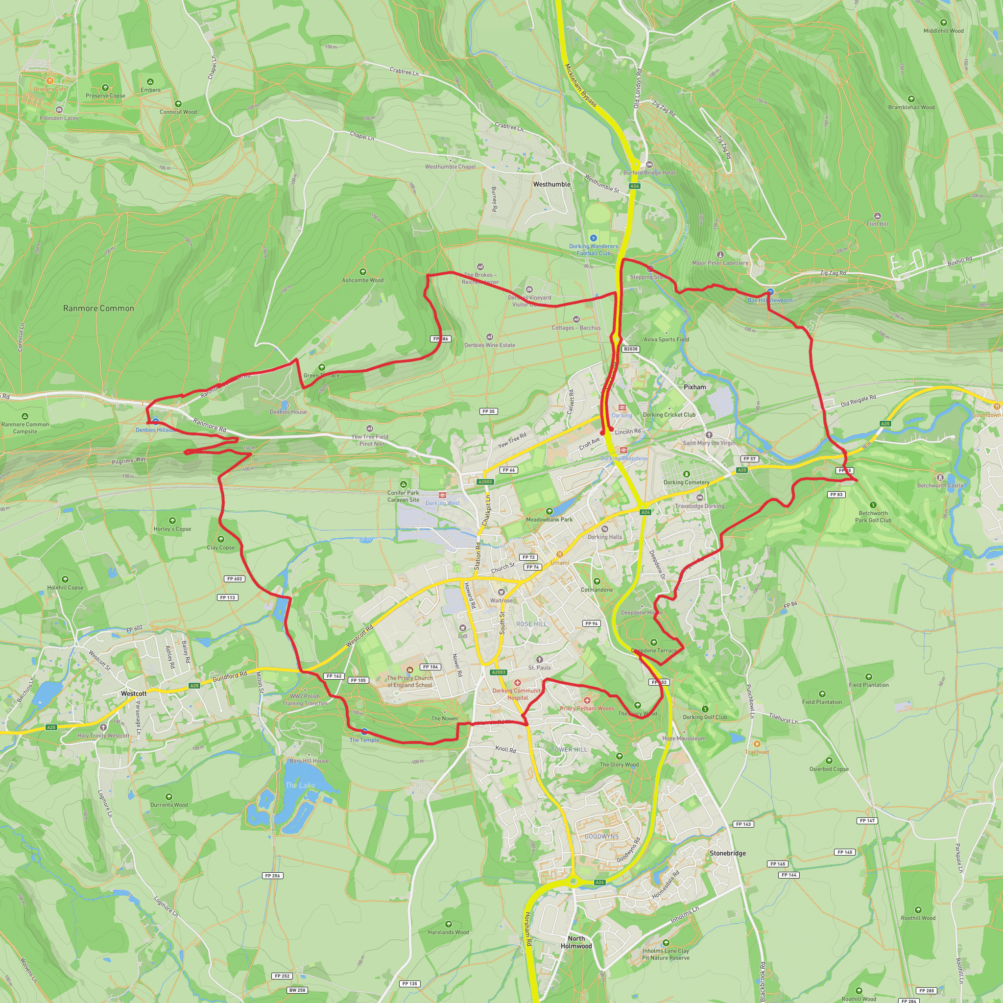 Dorking Skyline Walk mobile static map