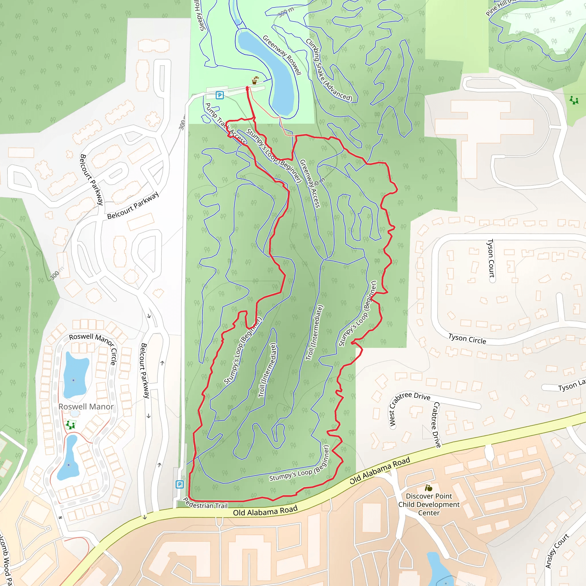 Pedestrian Loop Trail mobile static map