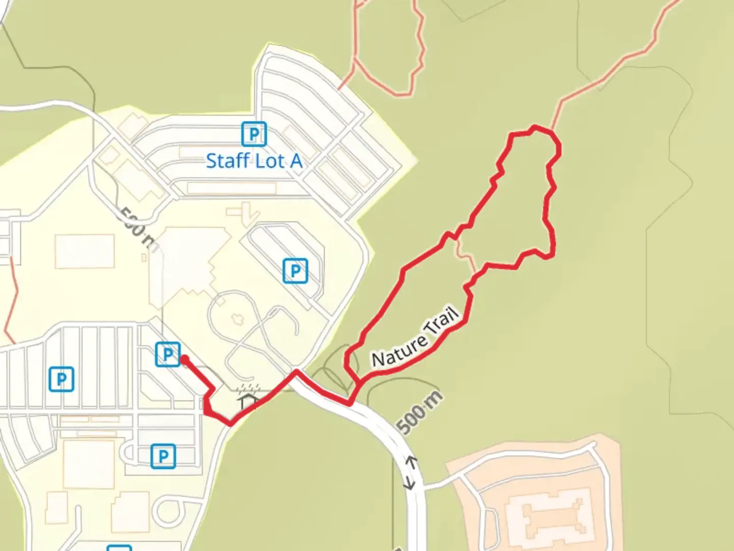 An image depicting the trail Nature Trail Loop and its surrounding area.