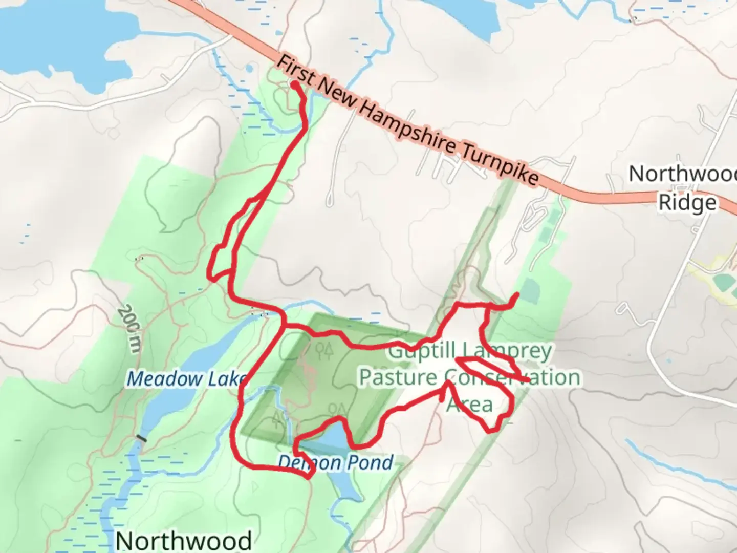 An image depicting the trail Demon Pond - Meadow Lake Loop and its surrounding area.