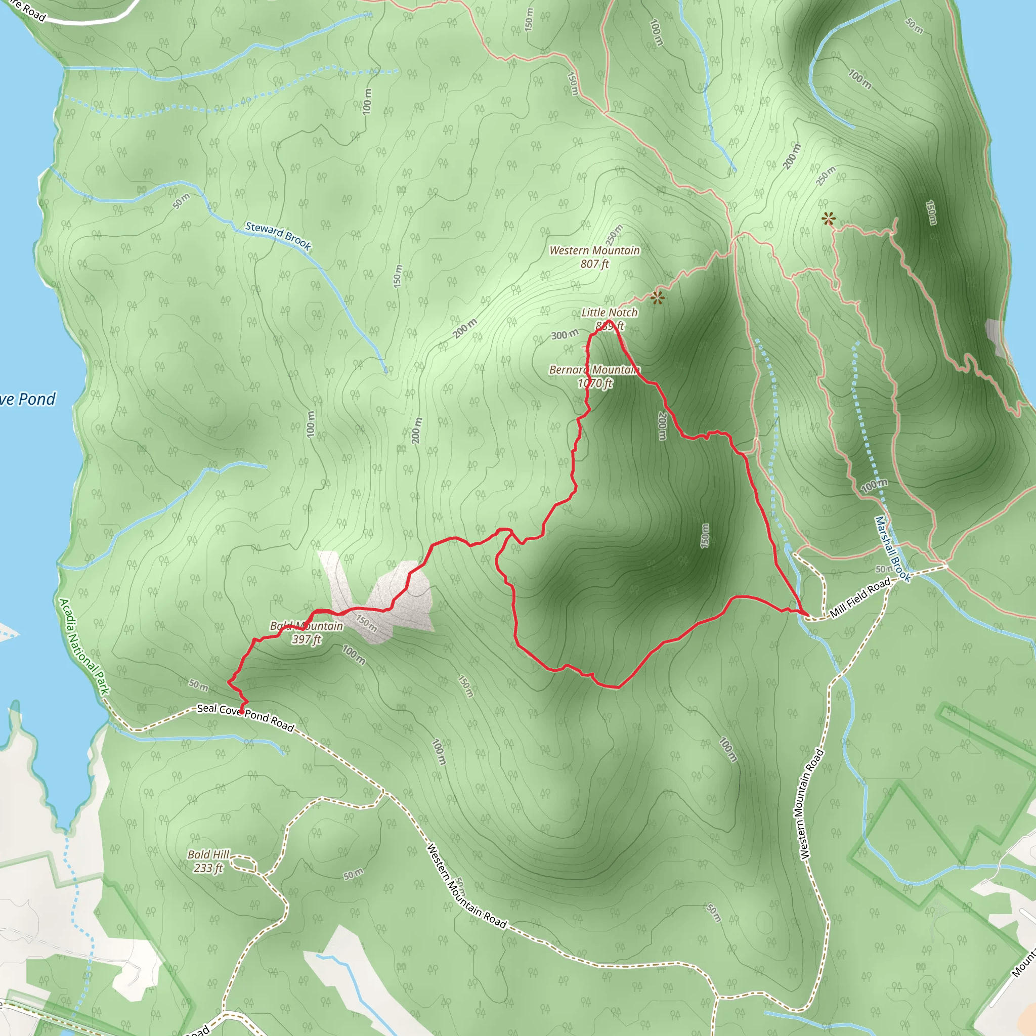 Bald Mountain to Knight Nubble mobile static map
