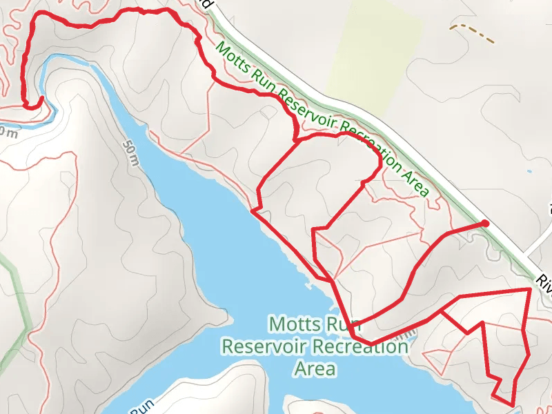 Motts Run Reservoir - Old Silo Hiking Trail,Turkey Ridge Hiking Trail and Lakeview Trail