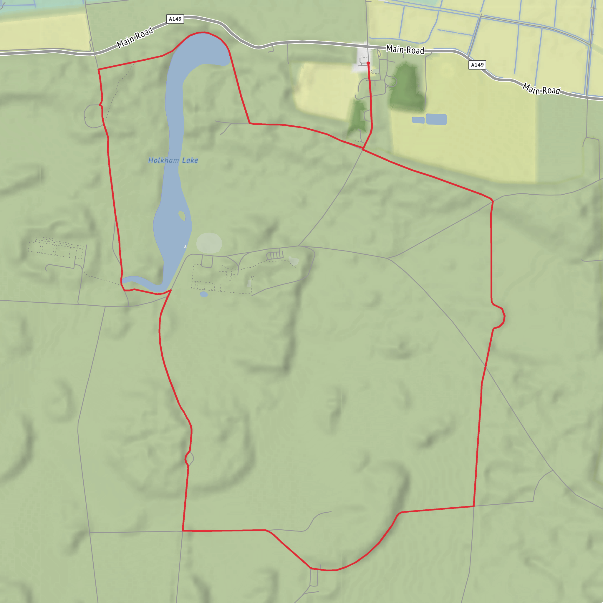 Holkham Park and Lake Circular mobile static map