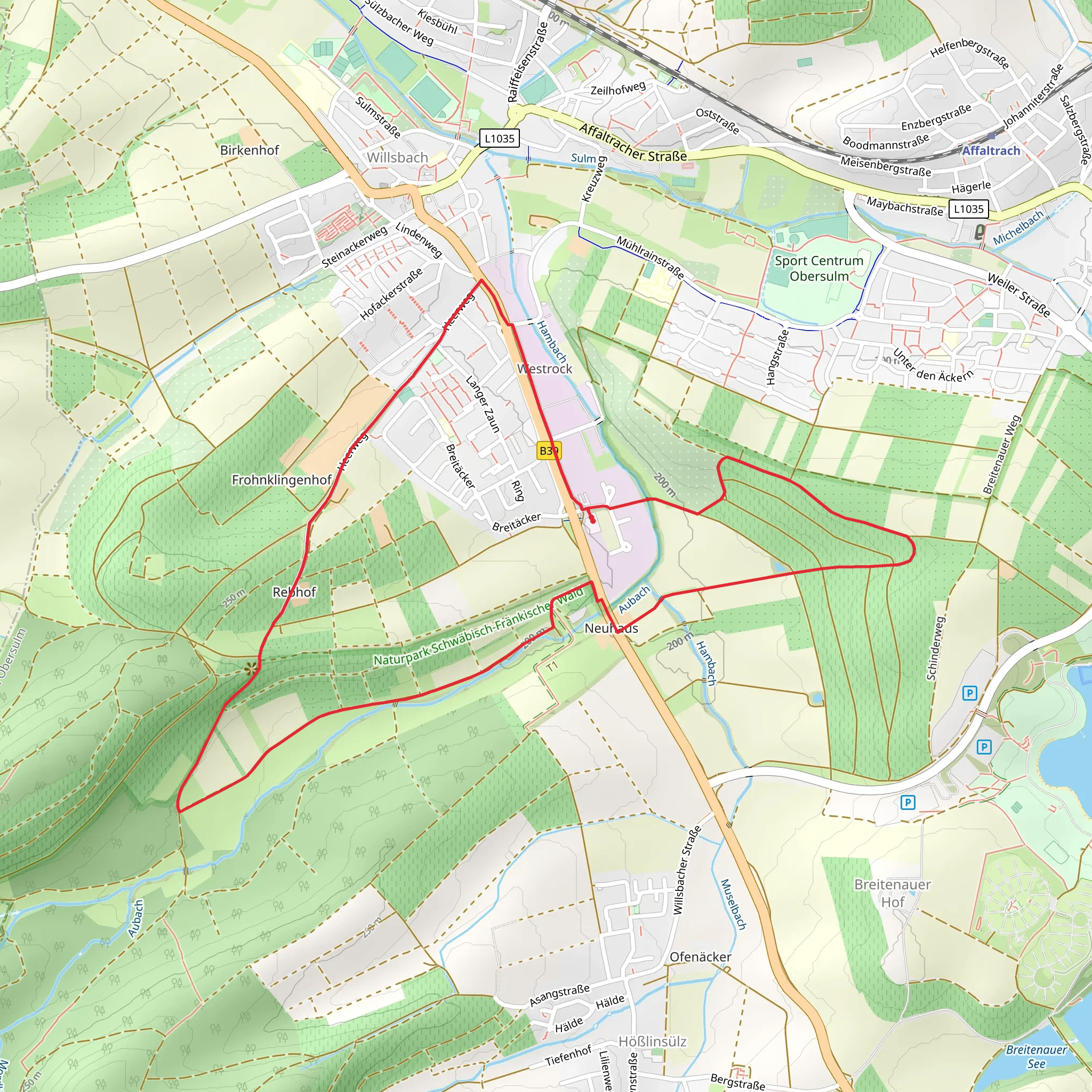 Obersulmer Rundwanderweg Loop mobile static map