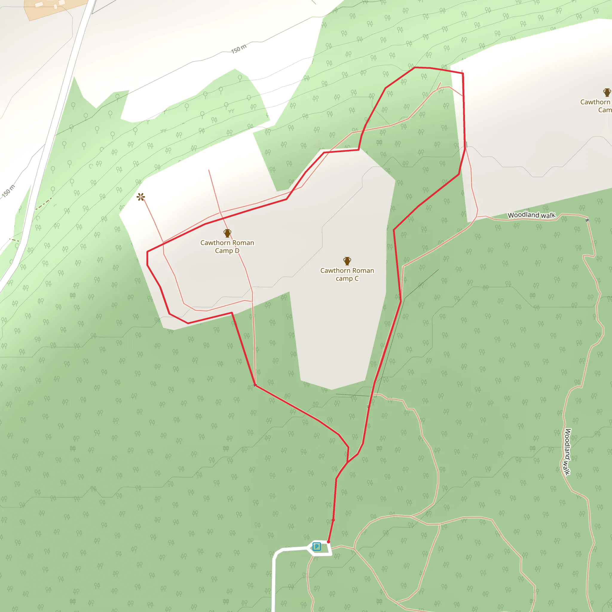 Cawthorn Roman Camps Walk mobile static map