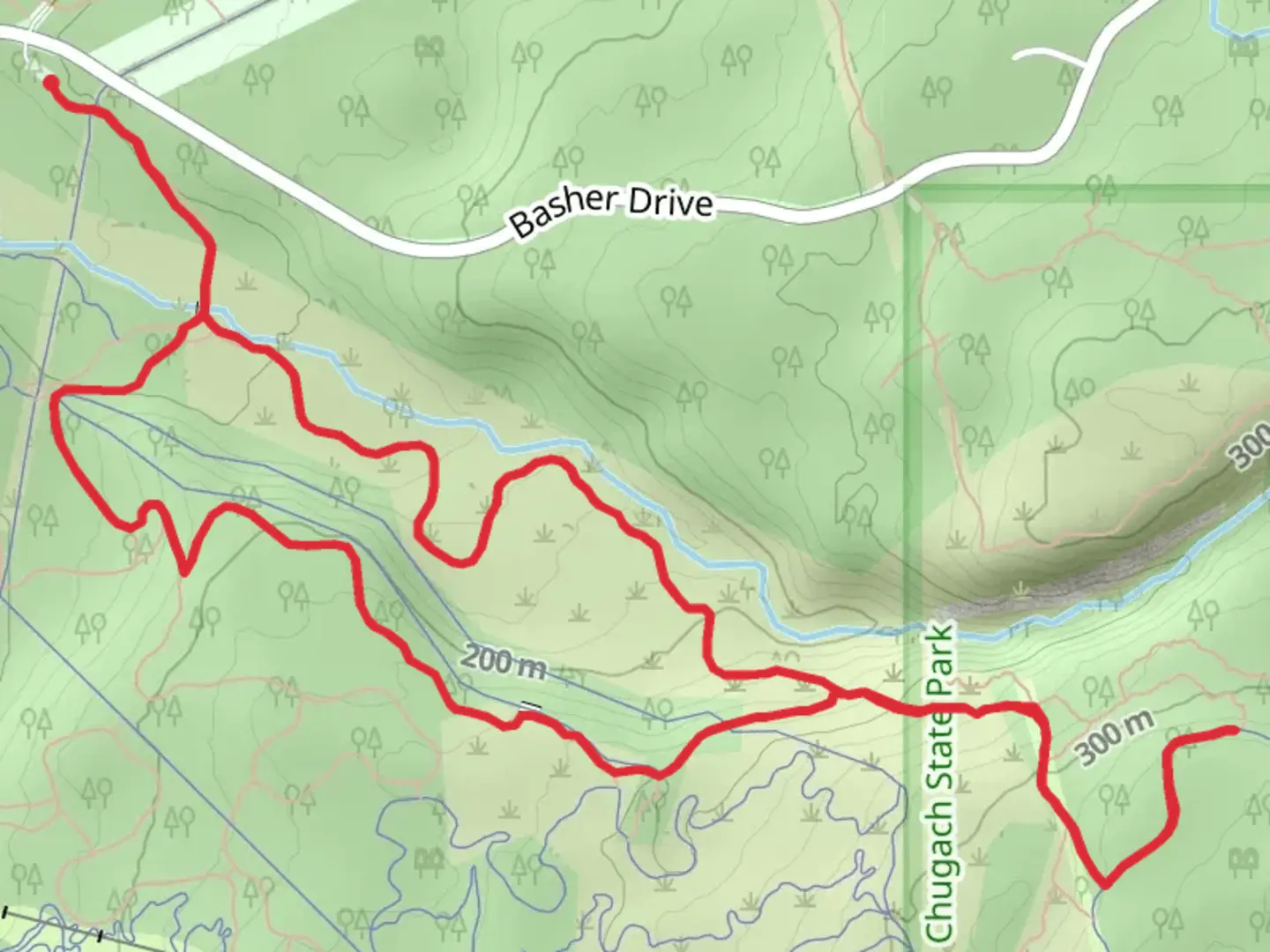 An image depicting the trail Gorge Trail and Spencer Loop and its surrounding area.