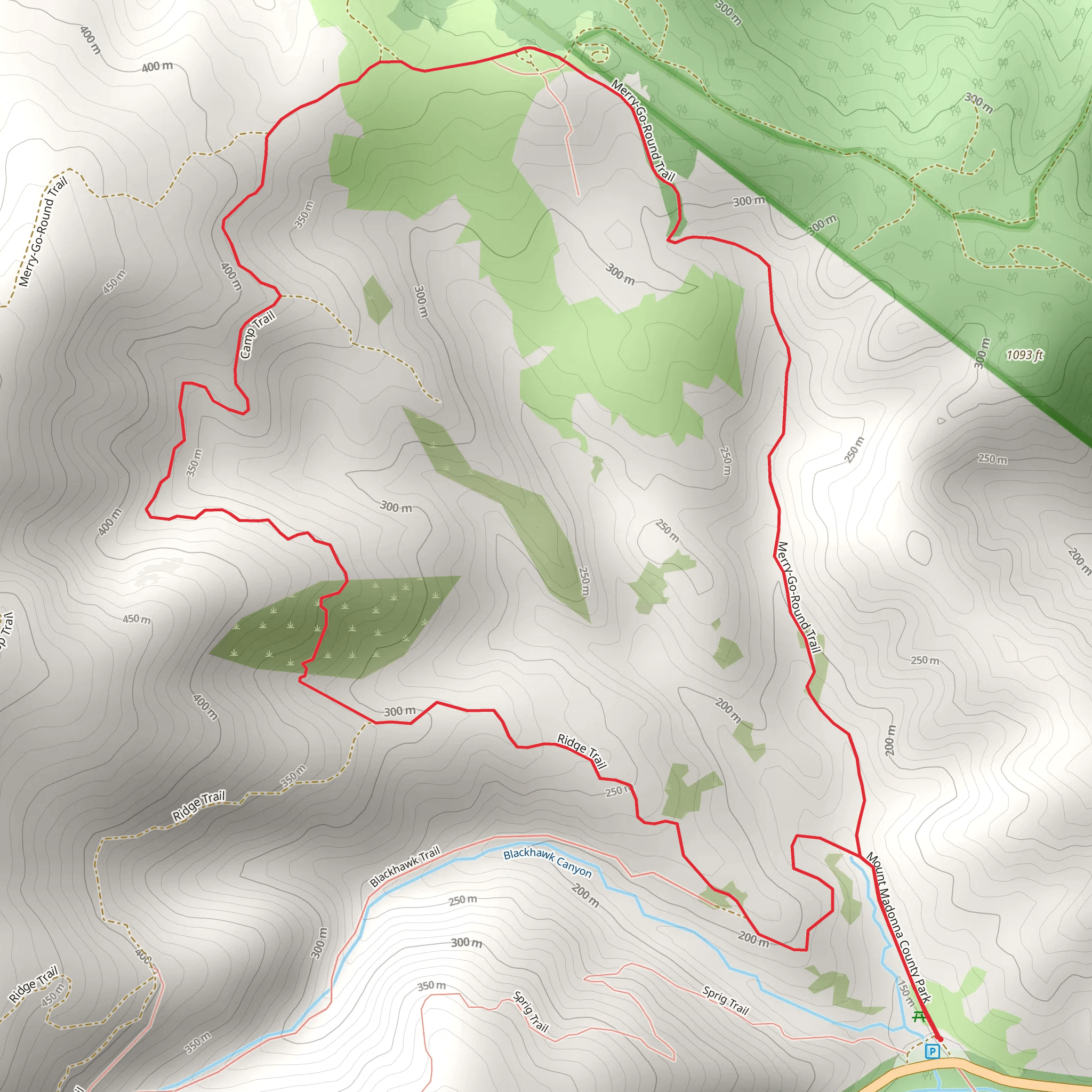 Merry-Go-Round Trail and Camp Trail mobile static map