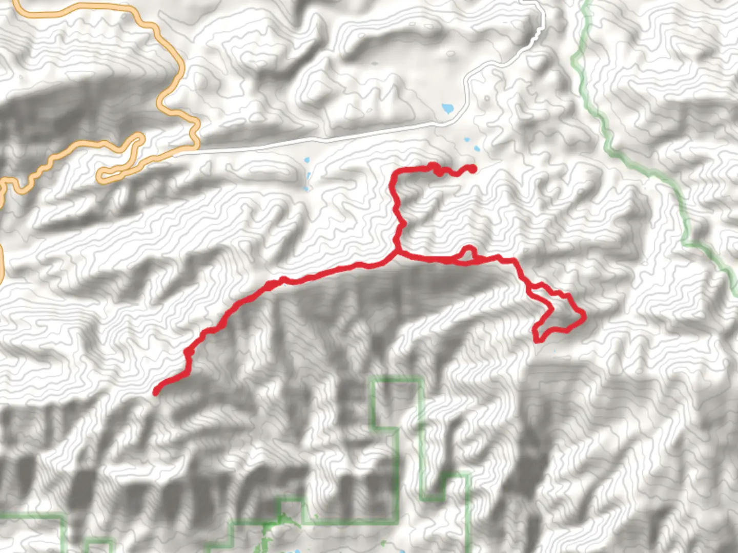 An image depicting the trail Chief Peak and Nordhoff Road and its surrounding area.