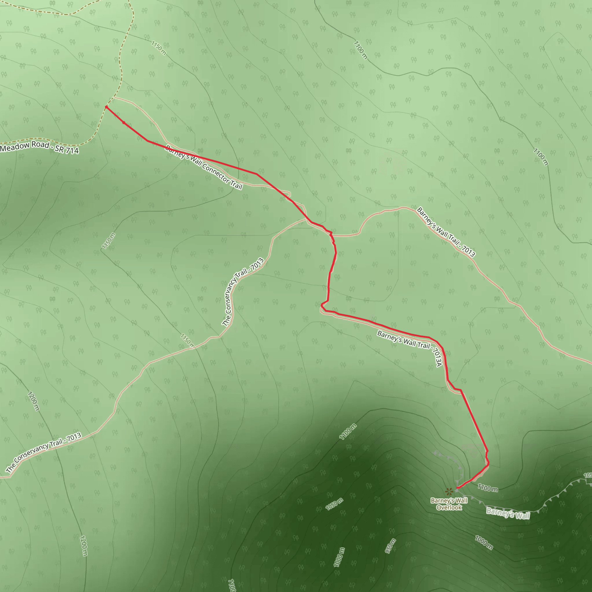 Barney's Wall Trail mobile static map