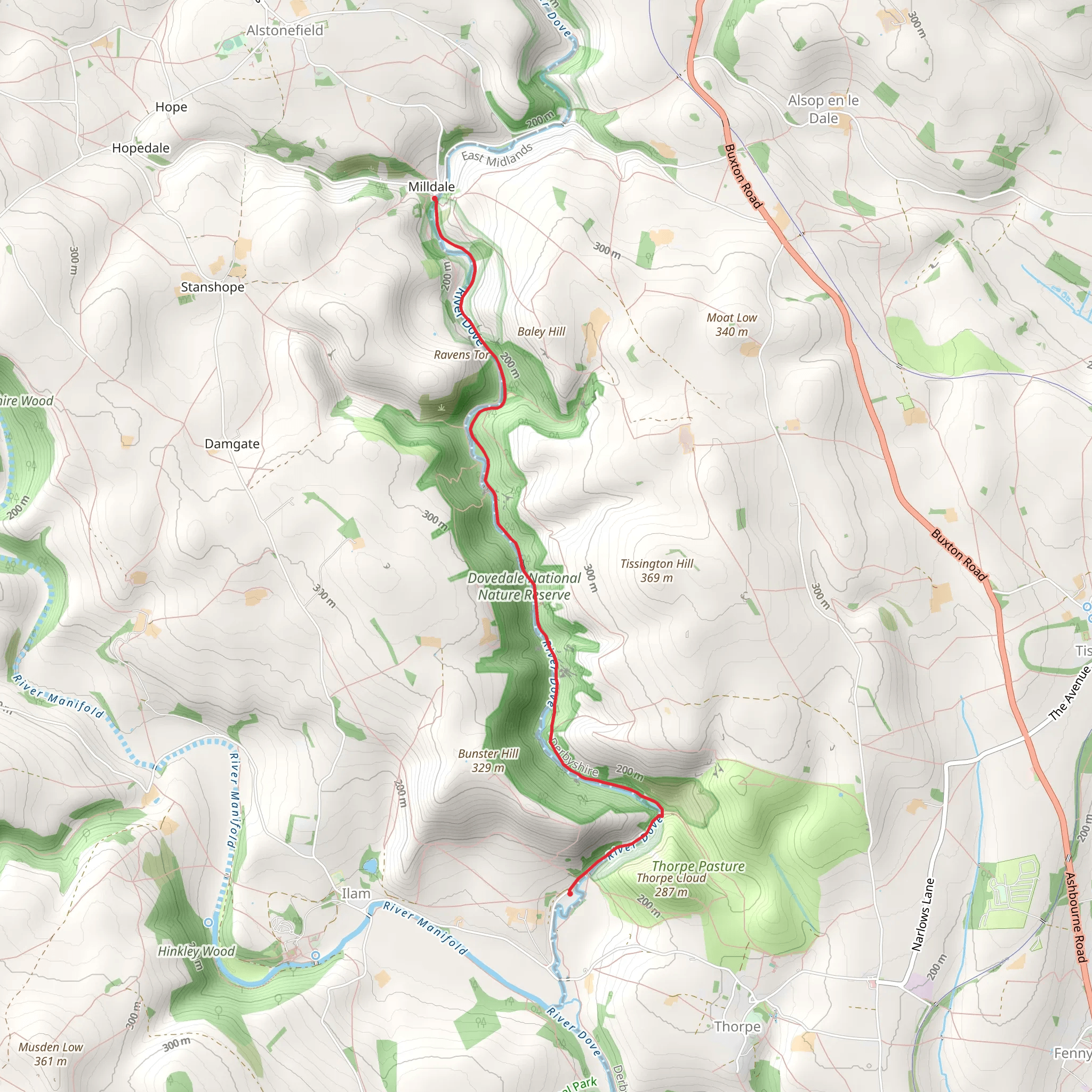 Dovedale Walk mobile static map
