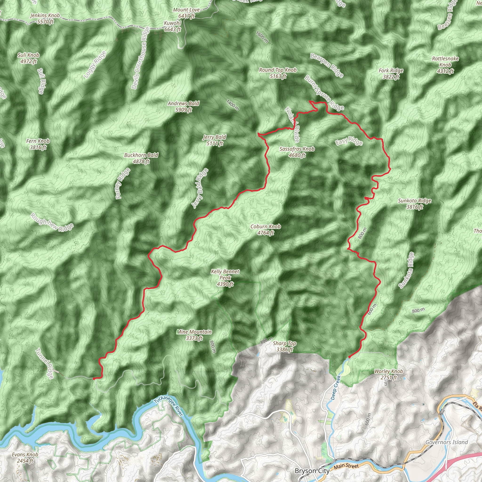 Deep Creek and Noland Creek Trail mobile static map
