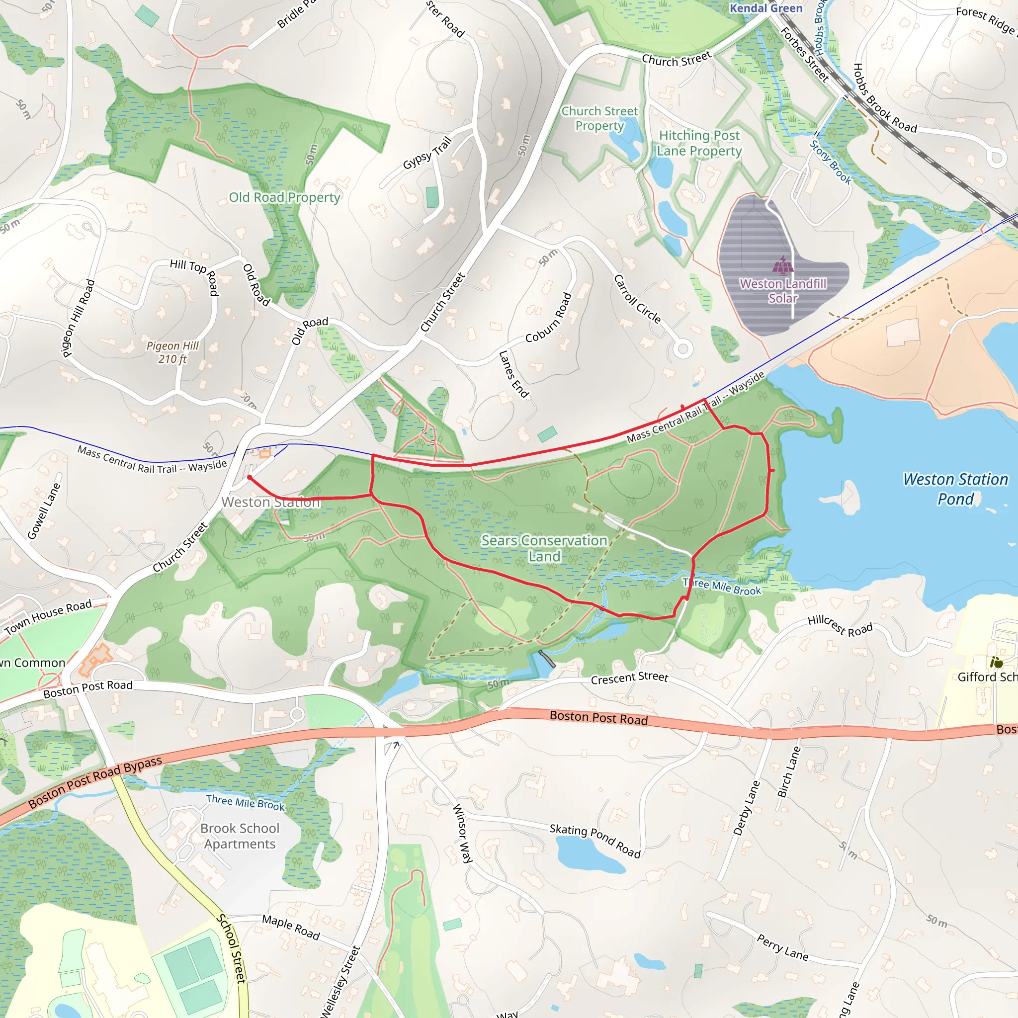 Weston Station Area Loop Trail mobile static map