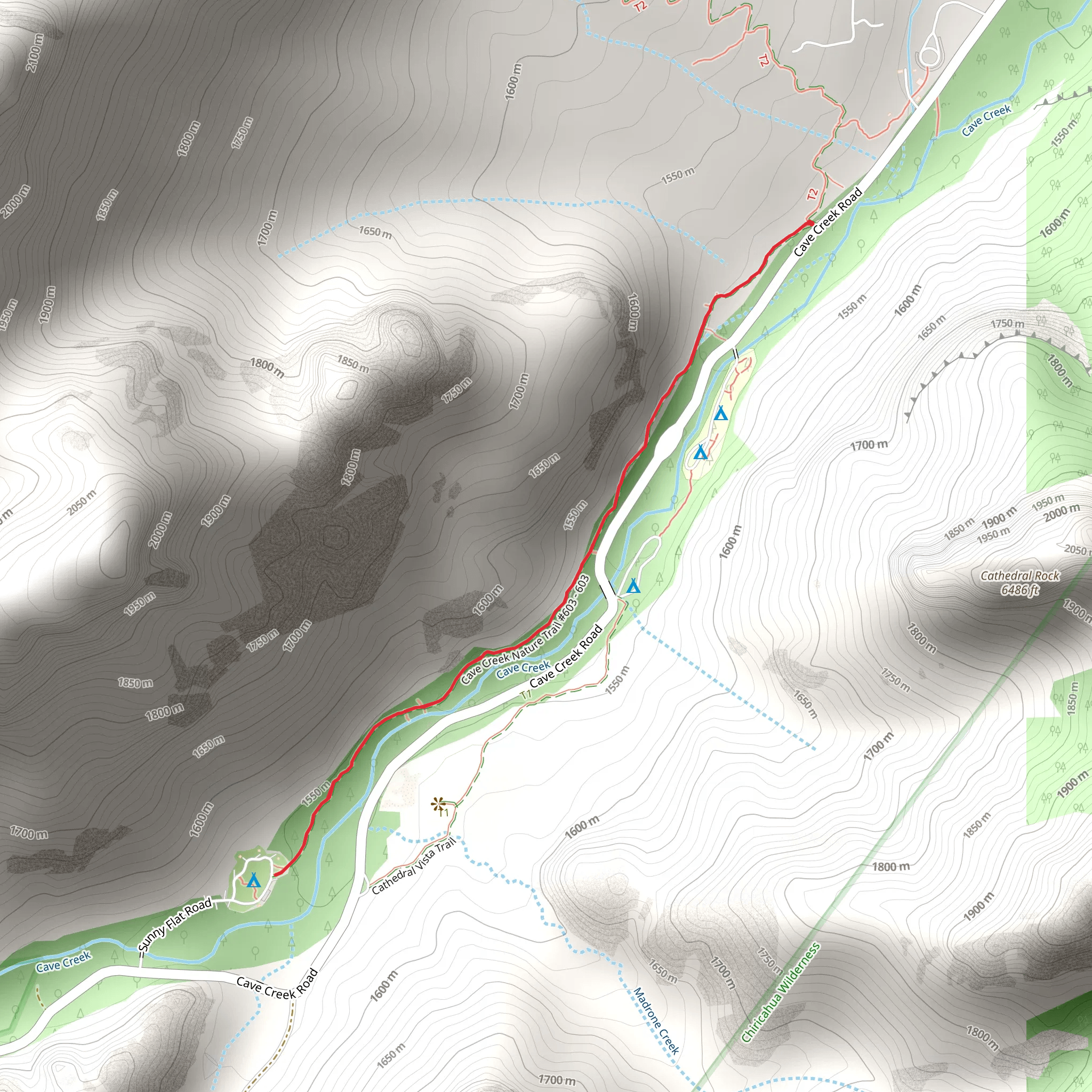 Cave Creek Nature Trail mobile static map