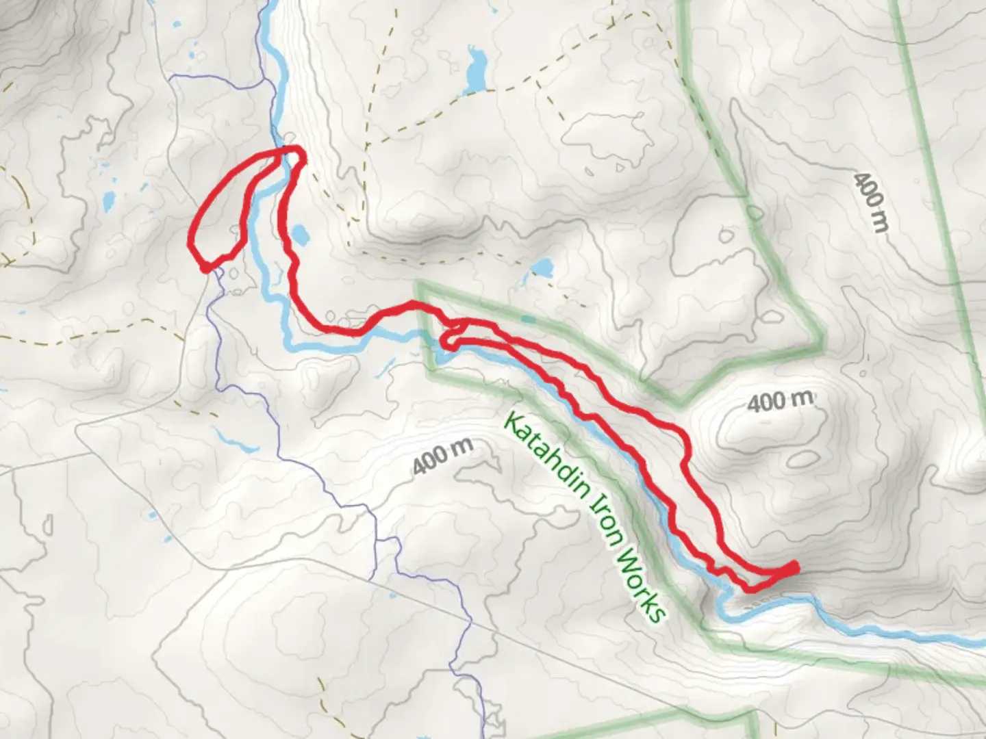 An image depicting the trail Billings Falls, Buttermilk Falls and Hammond Street Pitch Loop and its surrounding area.