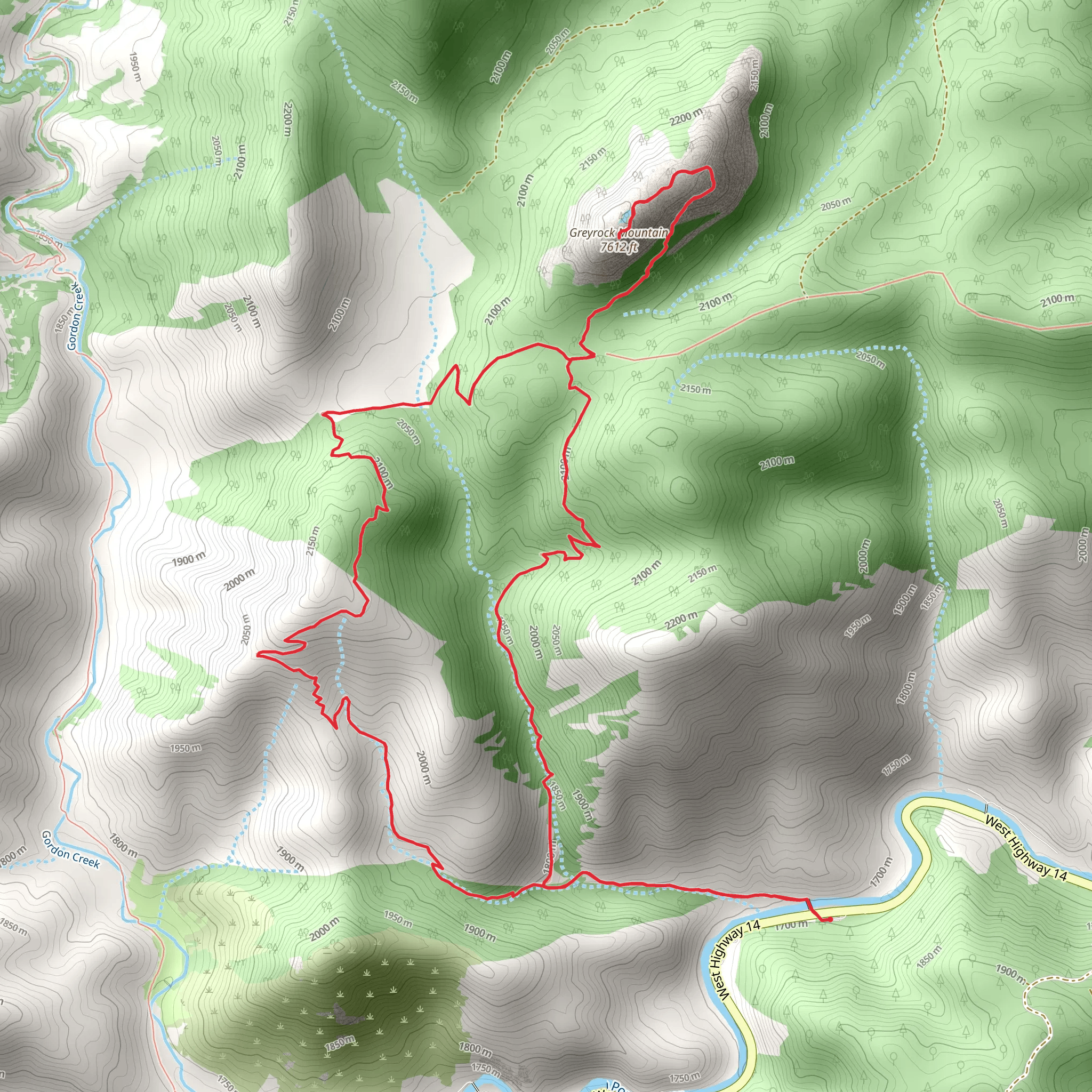 Greyrock Mountain Loop Trail mobile static map