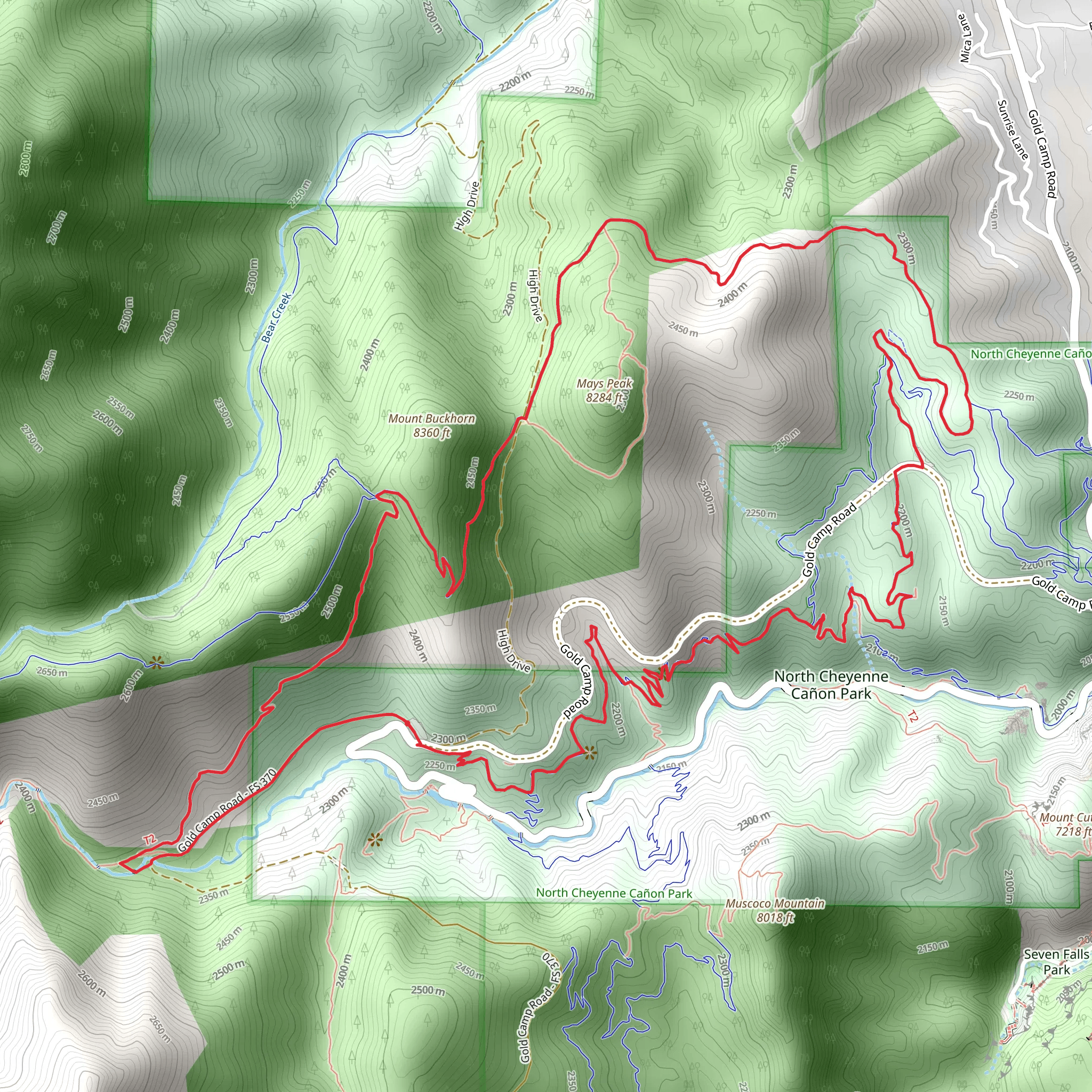 Jacks Trail and Columbine Loop Trail mobile static map