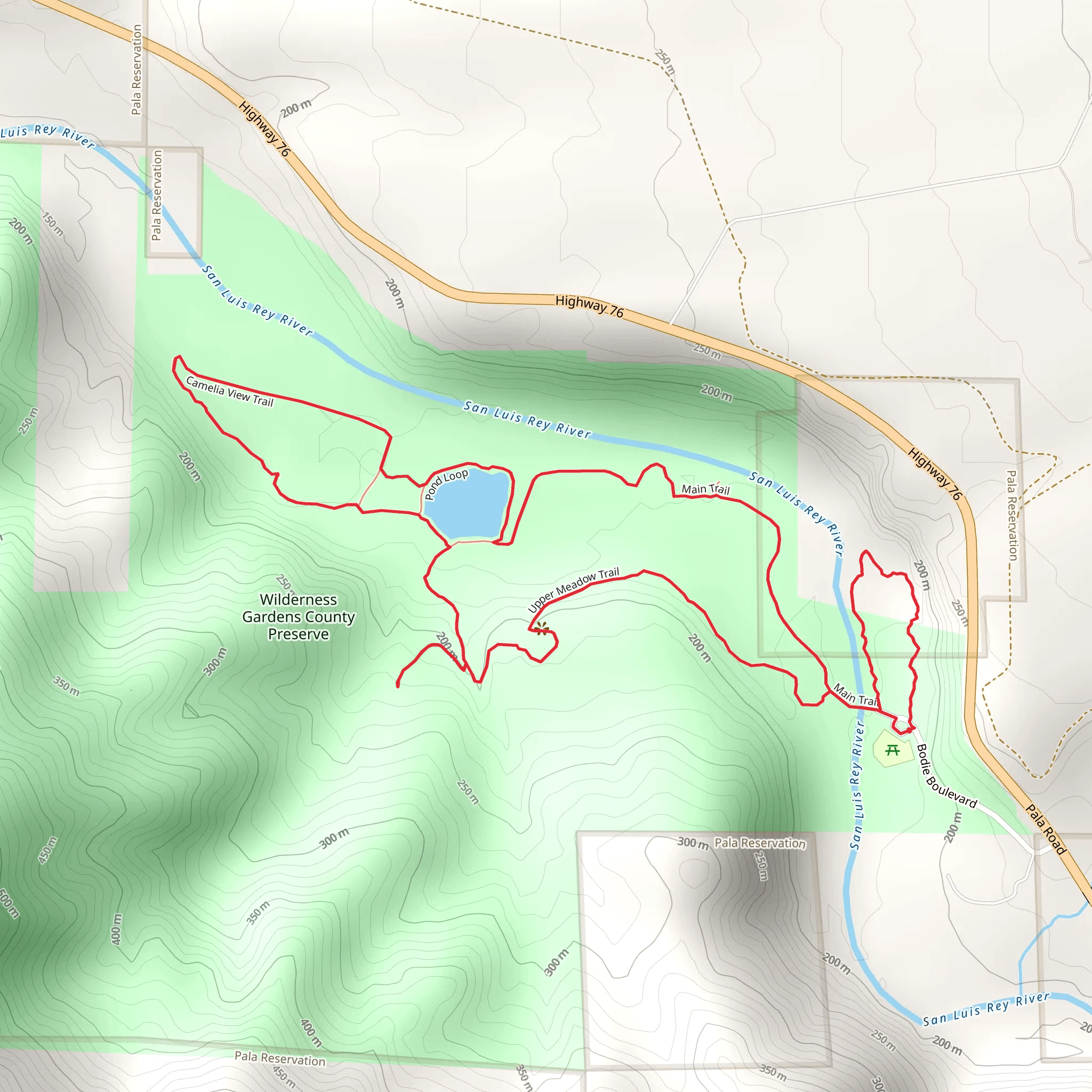 Camelia View and Upper Meadow Loop Trail mobile static map