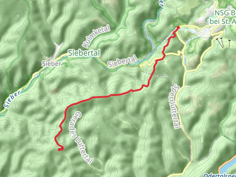 Sieberberg to Grosser Knollen via Aschentalshalbe and Harzklub Weg