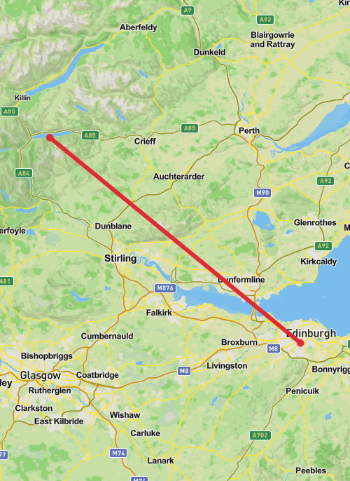 City of Edinburgh Hiking mobile static map