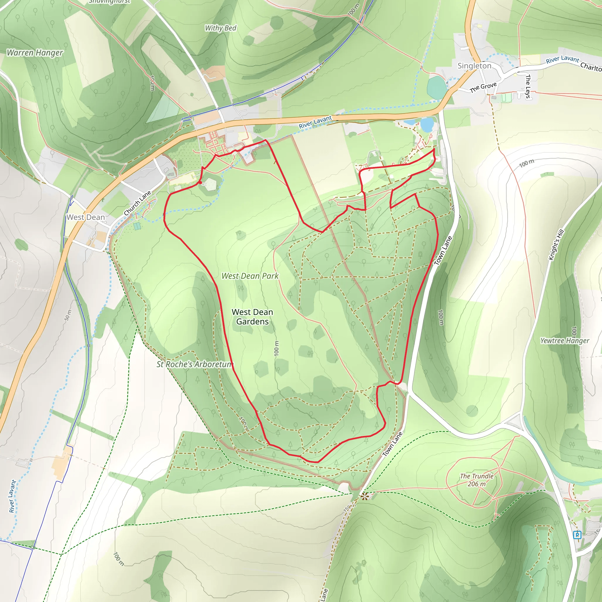 West Dean Estate Loop mobile static map