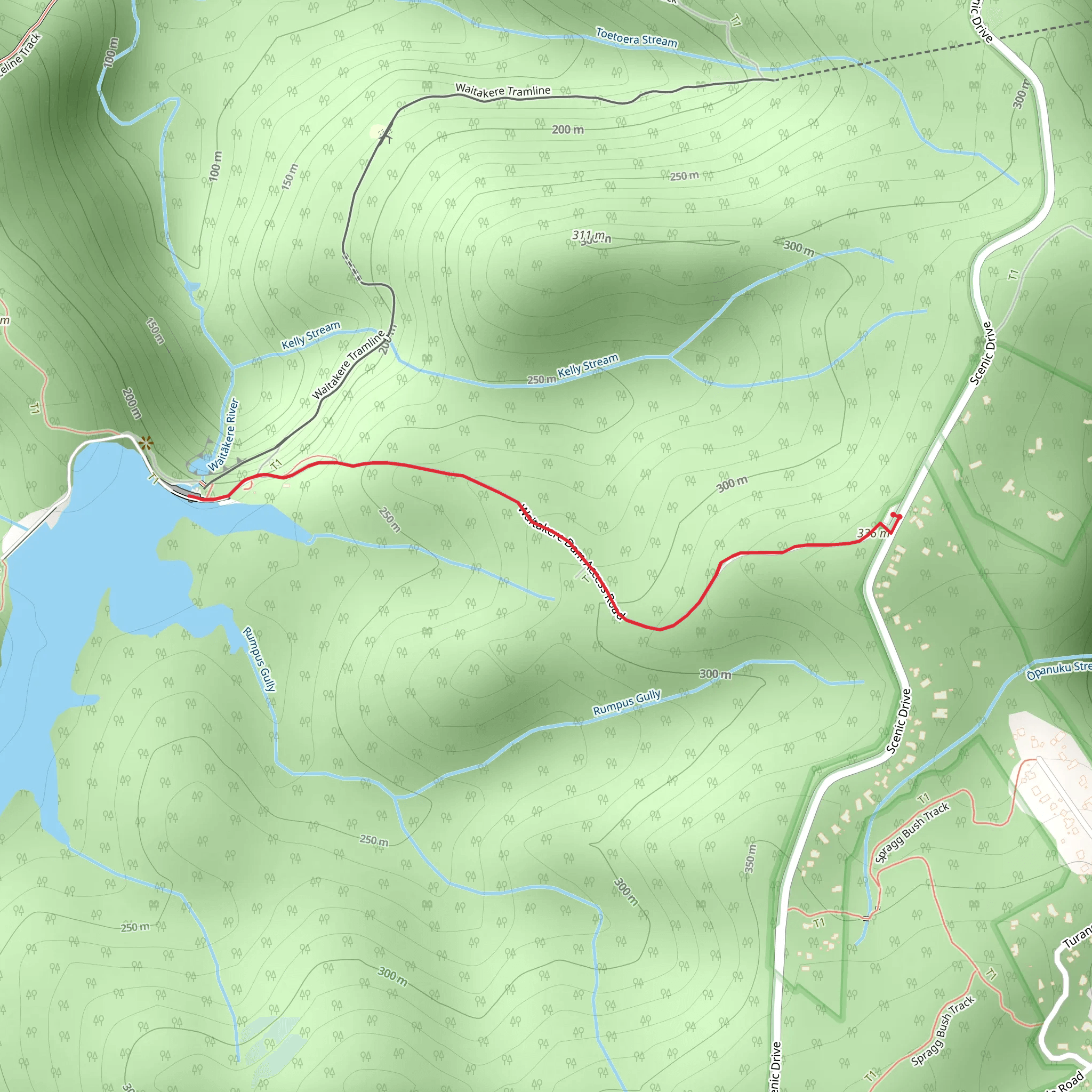 Waitakere Dam mobile static map