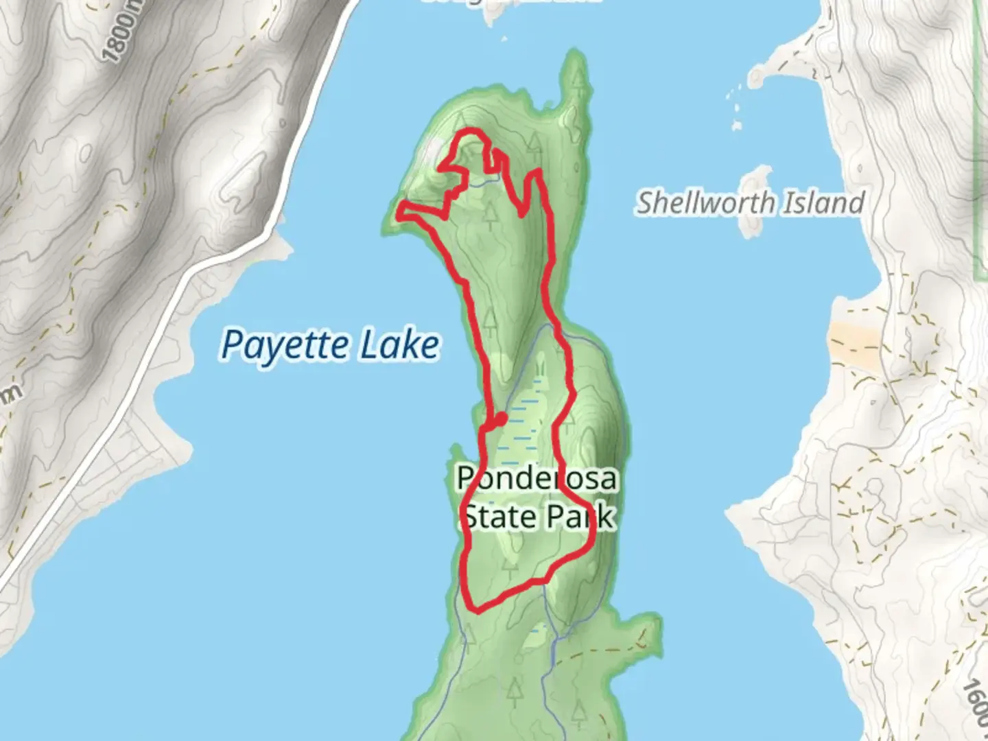 An image depicting the trail Huckleberry Loop and Fox Run Loop and its surrounding area.