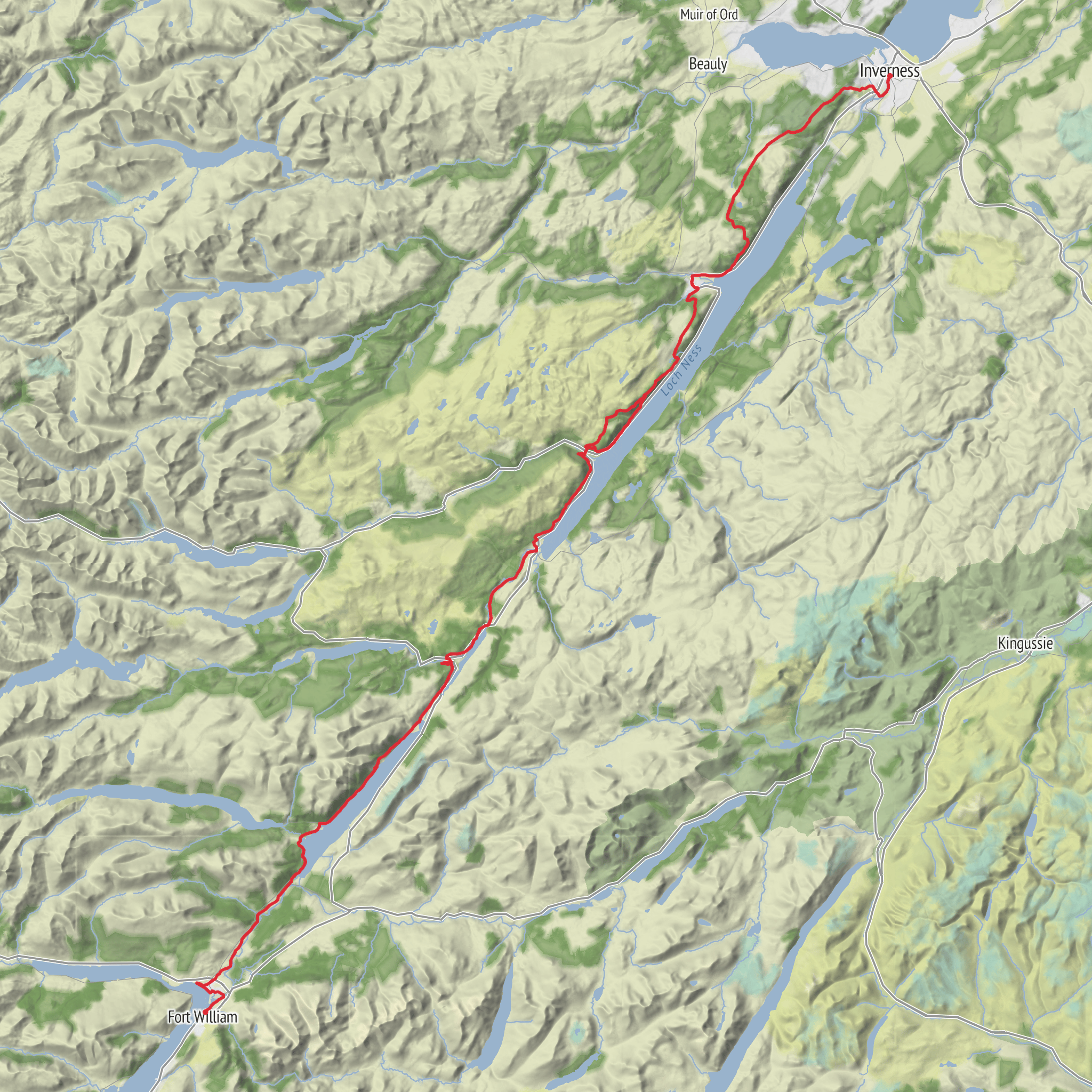 Great Glen Way mobile static map