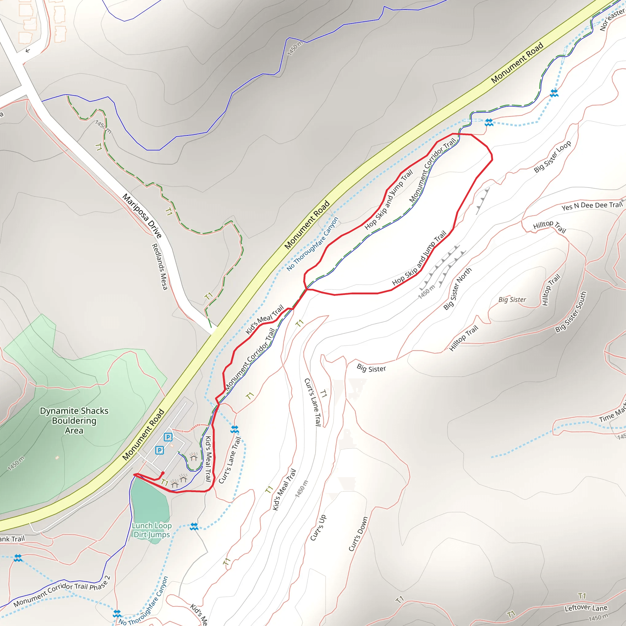 Hop Skip and Jump Trail via Kid's Meal Trail mobile static map