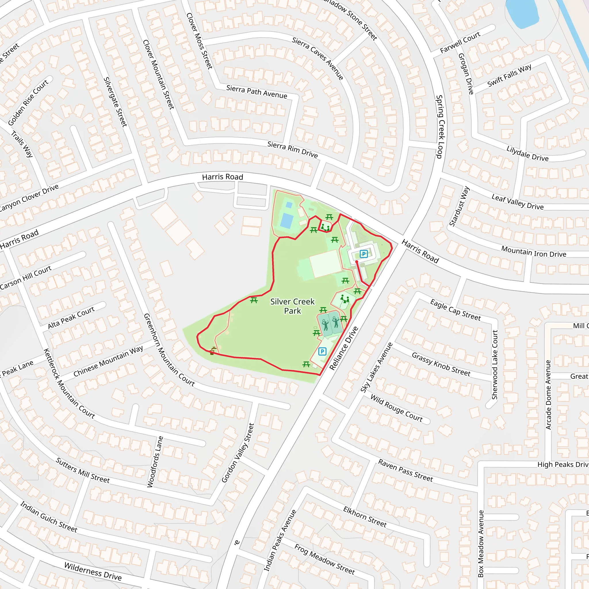 Silver Creek Park Loop mobile static map