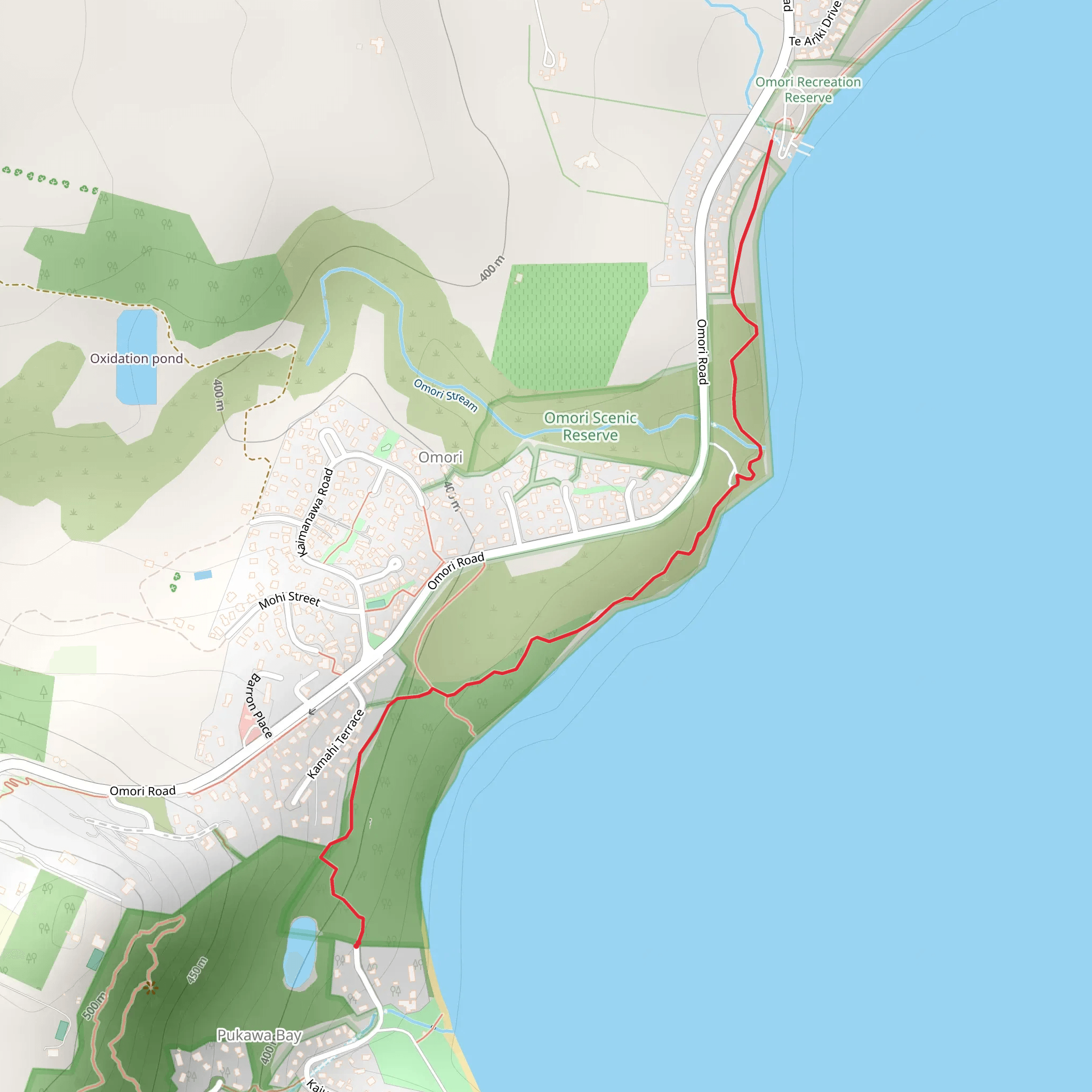 Pukawa Bay Walk - Pukawa to Omori mobile static map