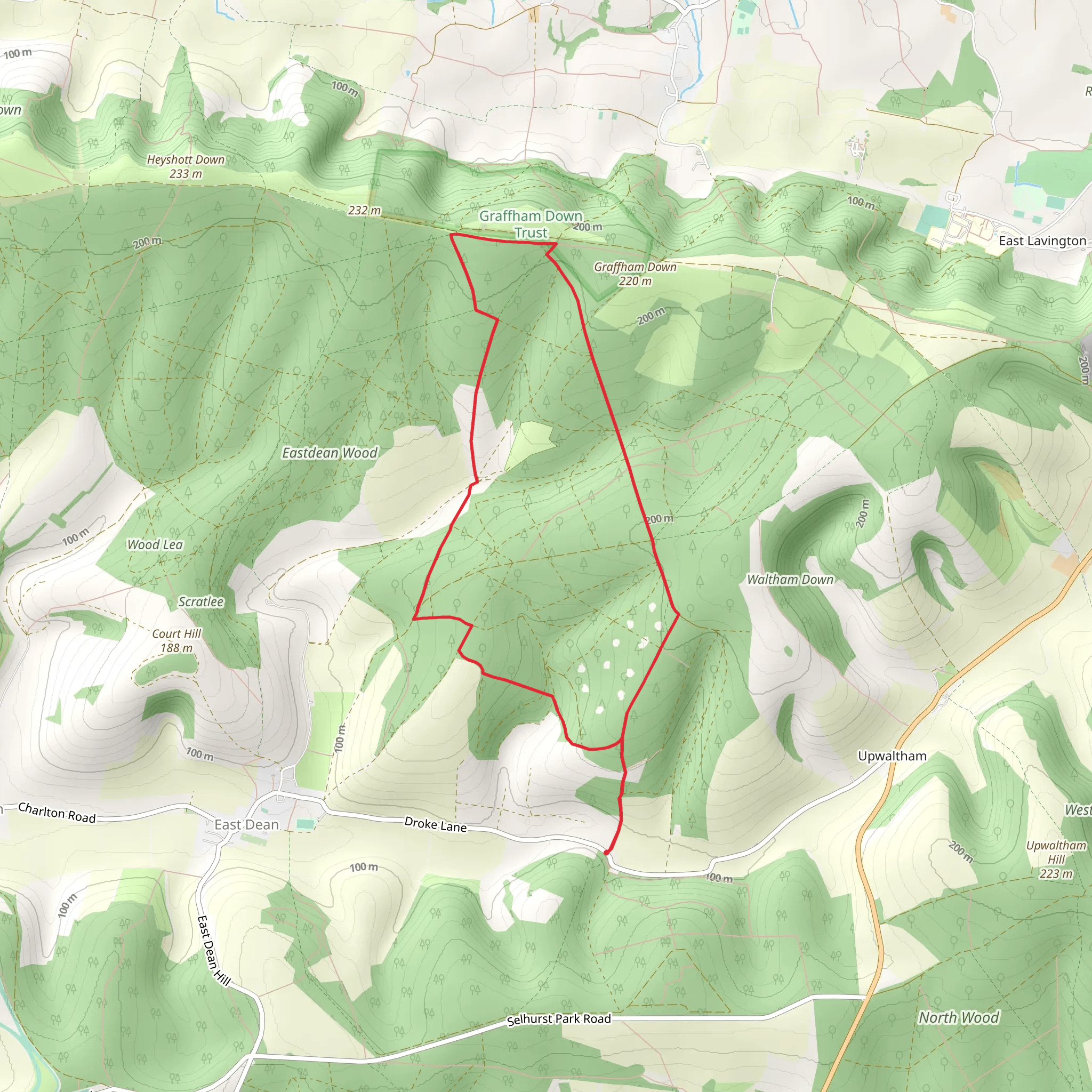 Eastdean Wood Short Loop mobile static map