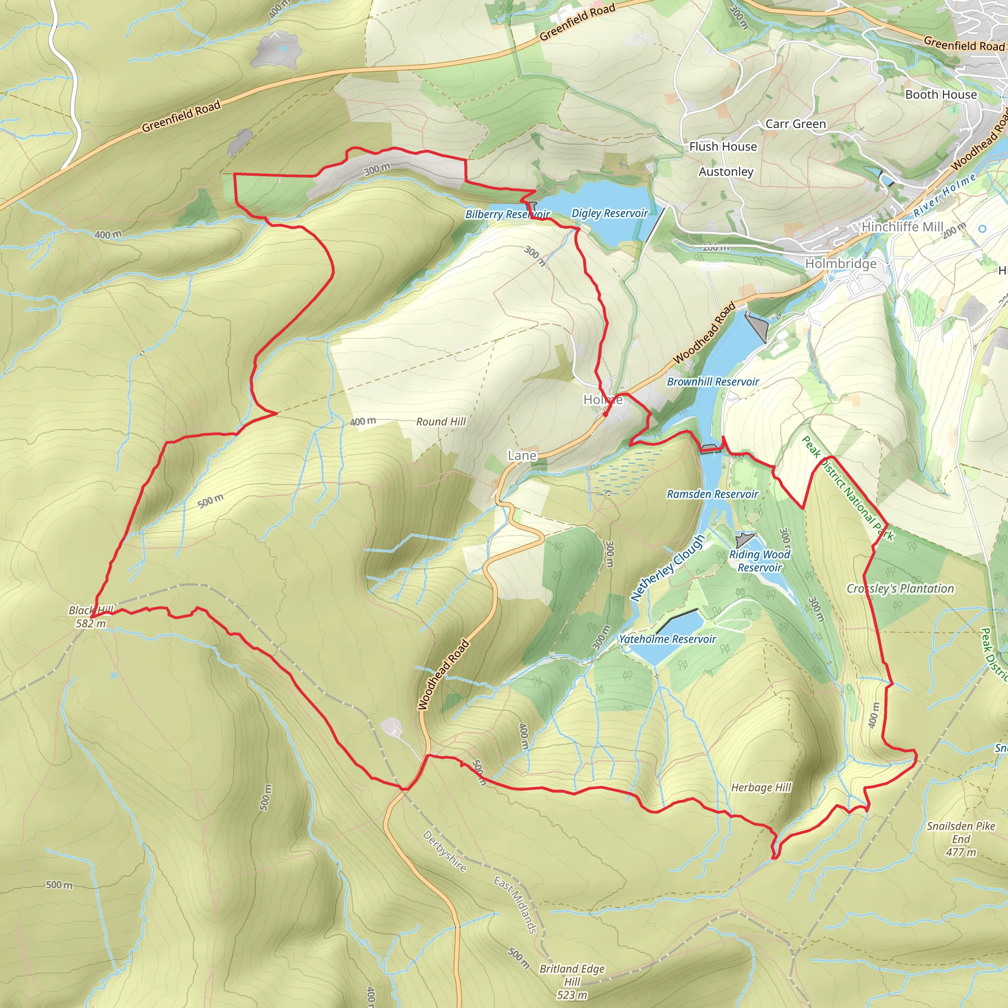 Holme West Loop via Black Hill mobile static map