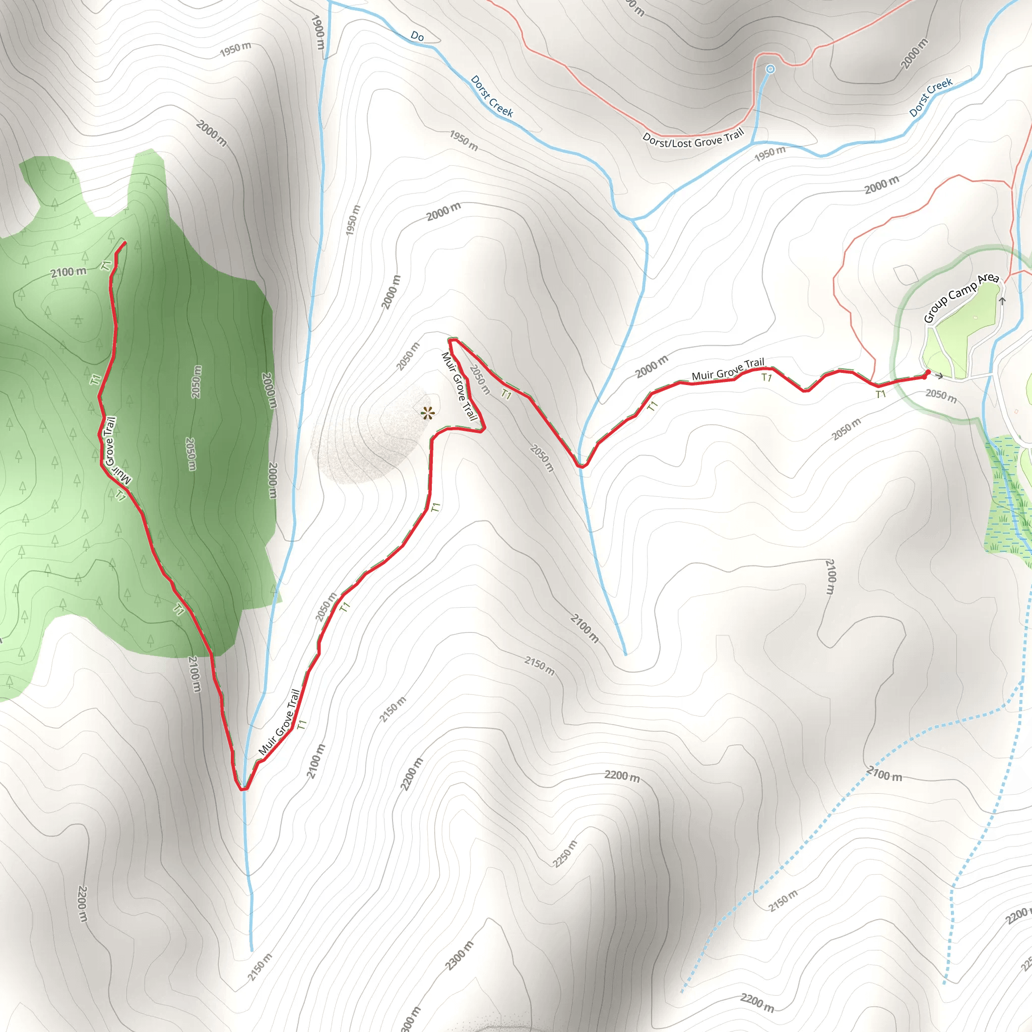 Muir Grove Trail mobile static map