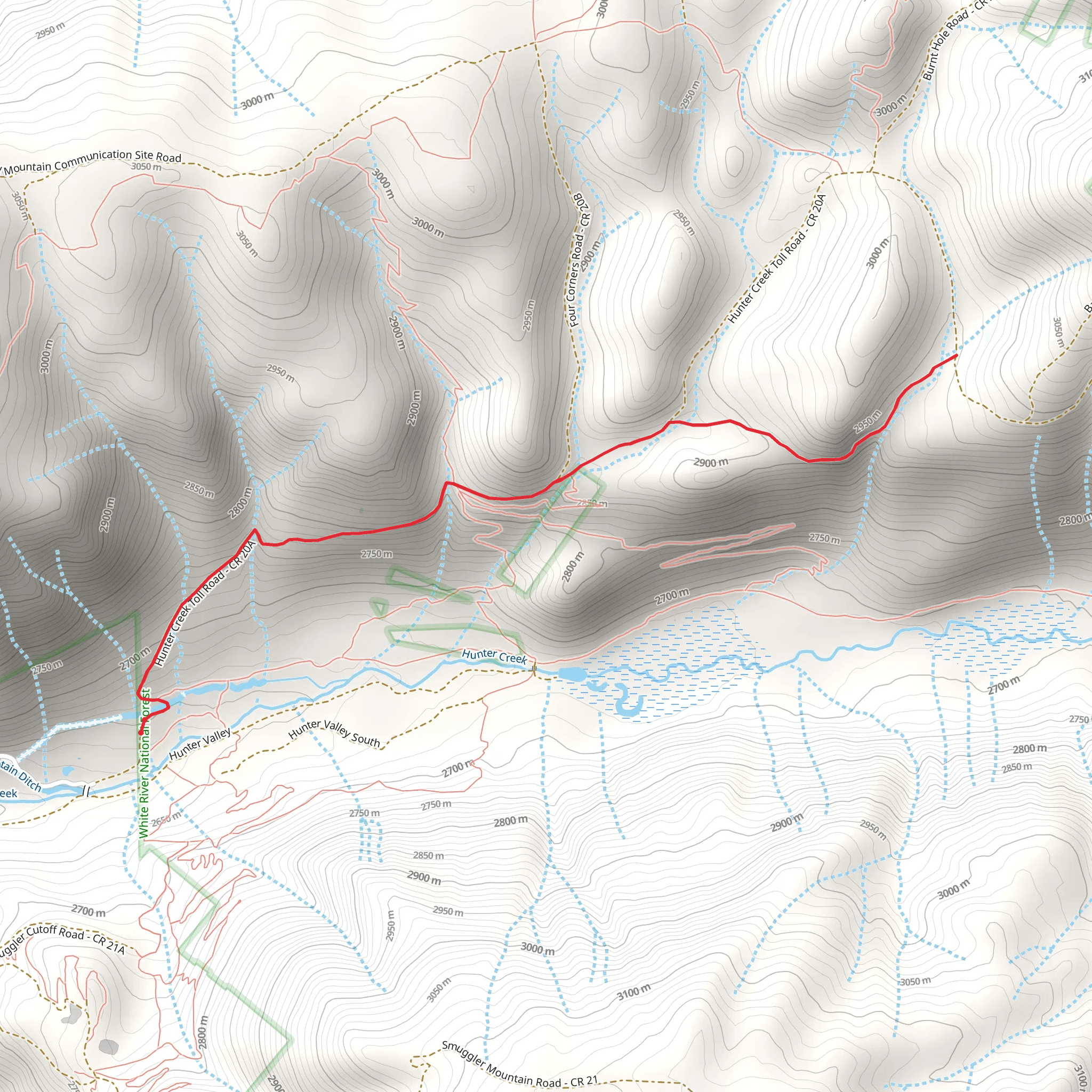 Hunter Creek Overlook Trail mobile static map