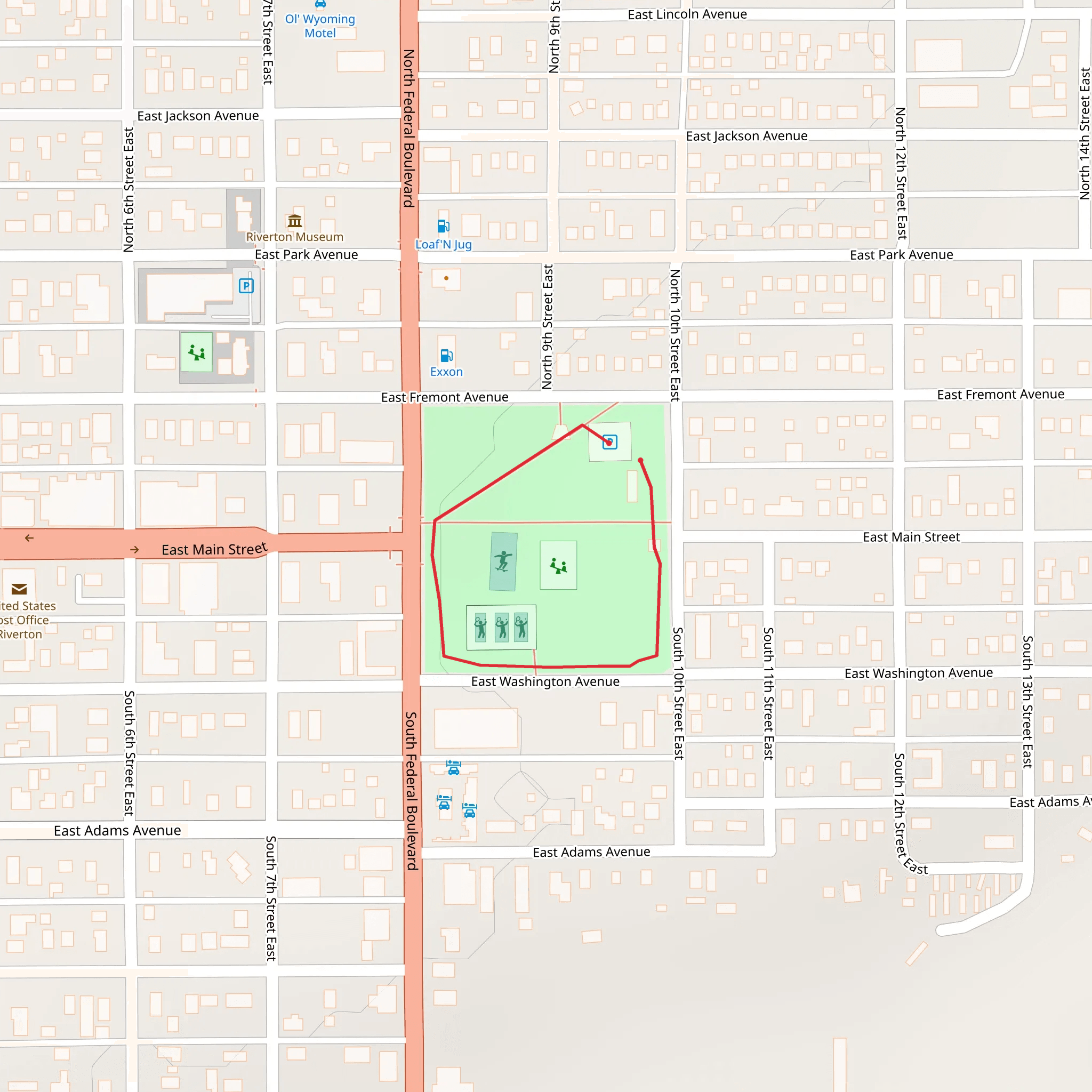 Riverton City Park Loop mobile static map