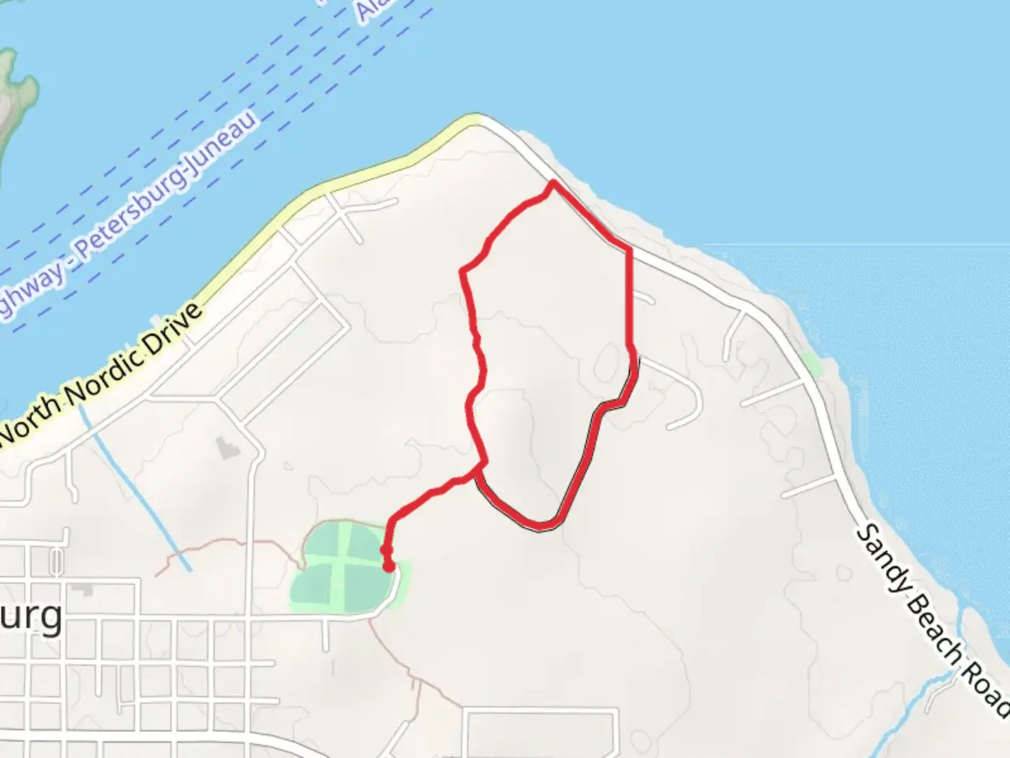 An image depicting the trail Hungry Point Trail from Mort Freyer Sports Park and its surrounding area.