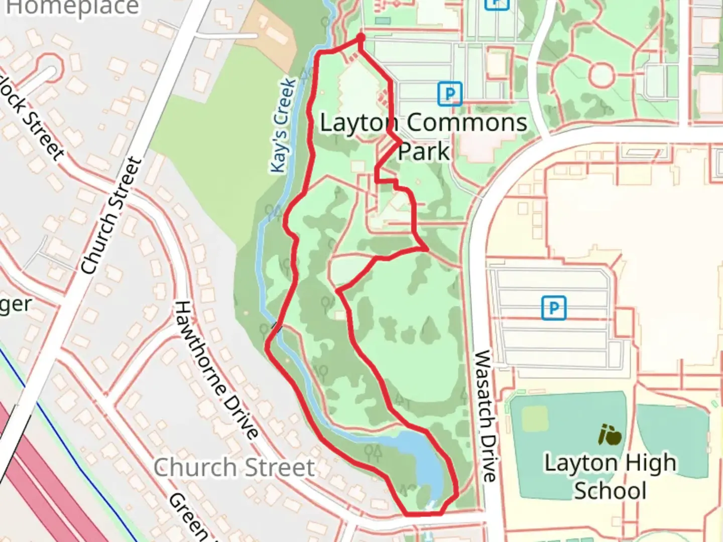 An image depicting the trail Kay's Creek Loop and its surrounding area.