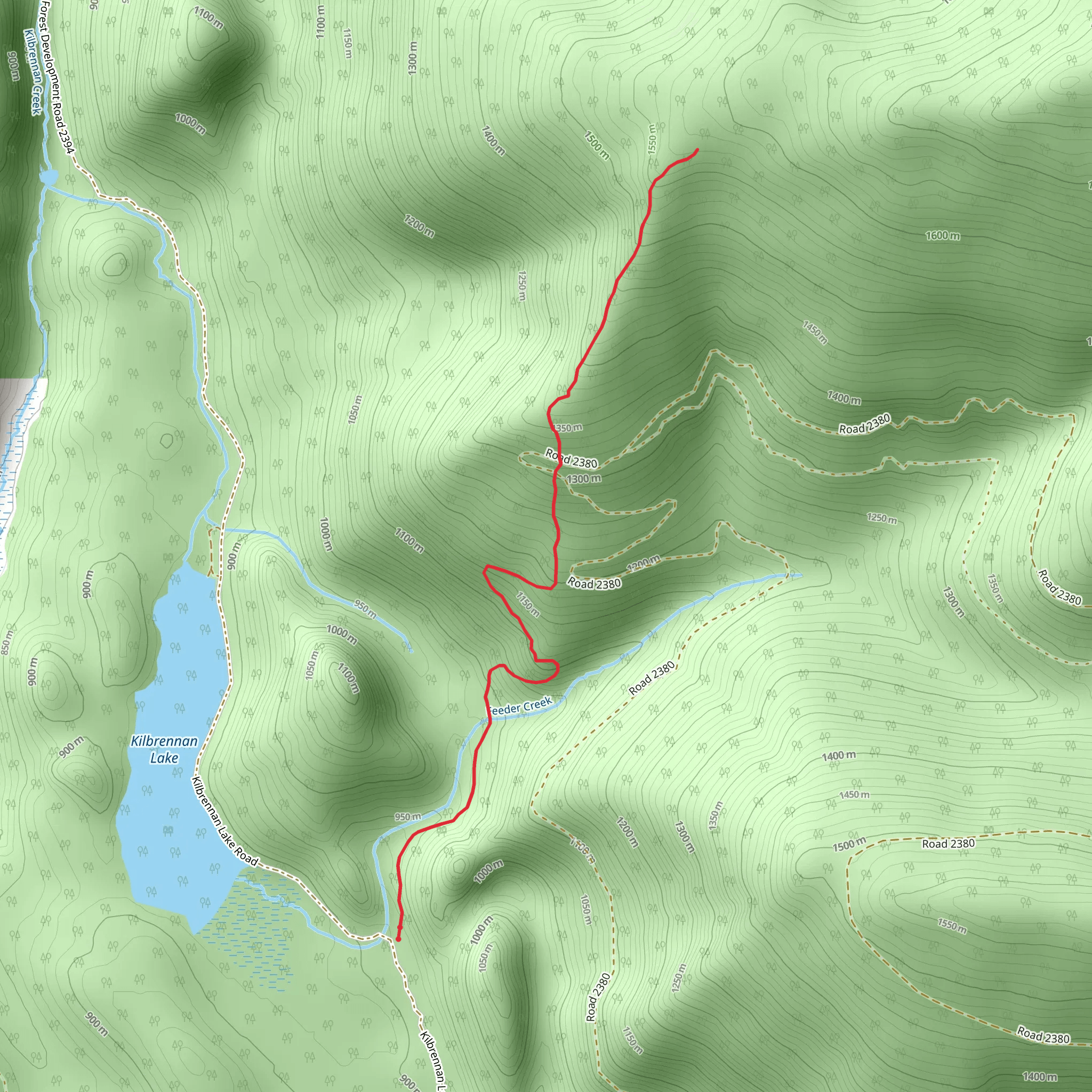 Feeder Creek Trail mobile static map