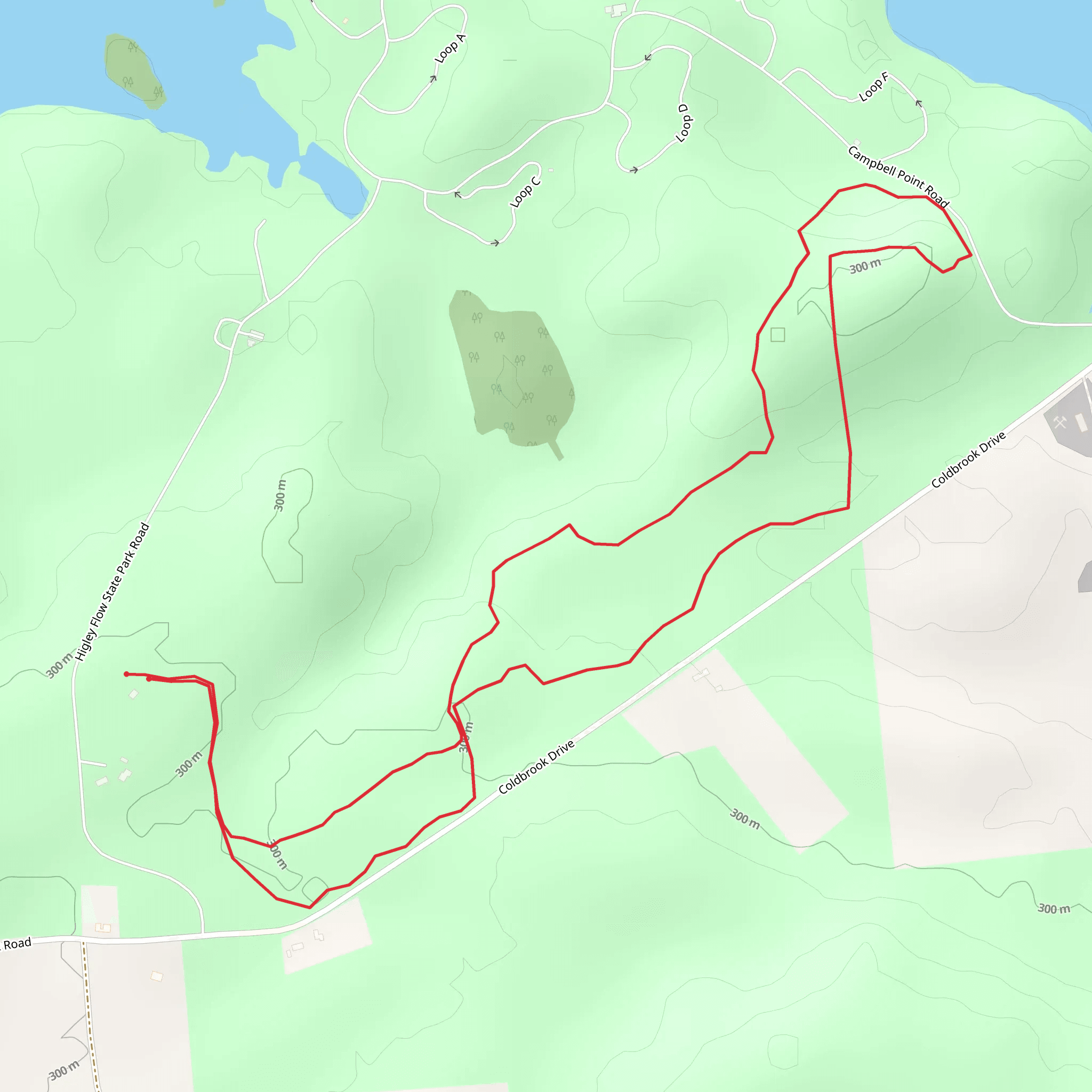 State Hollow Park Loop mobile static map