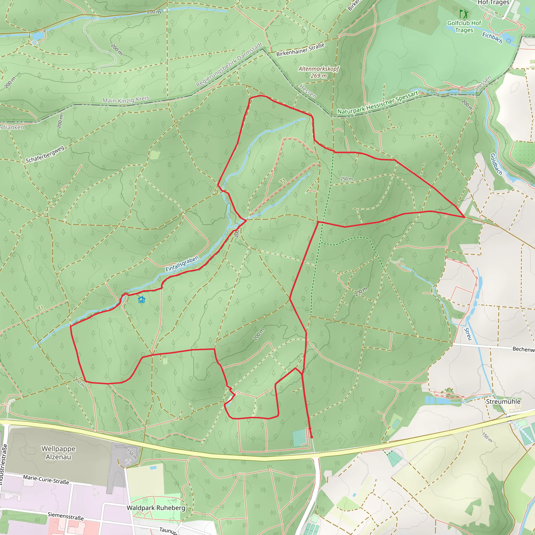 Ortswanderweg Alzenau and Edelweissweg mobile static map