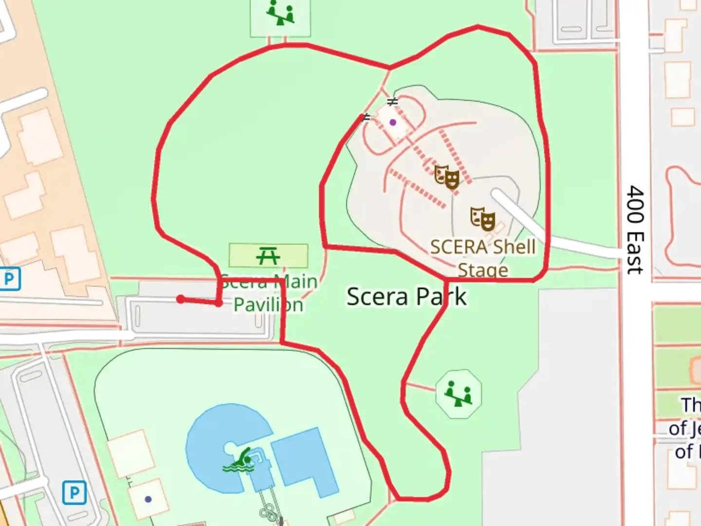 An image depicting the trail Scera Park Loop and its surrounding area.