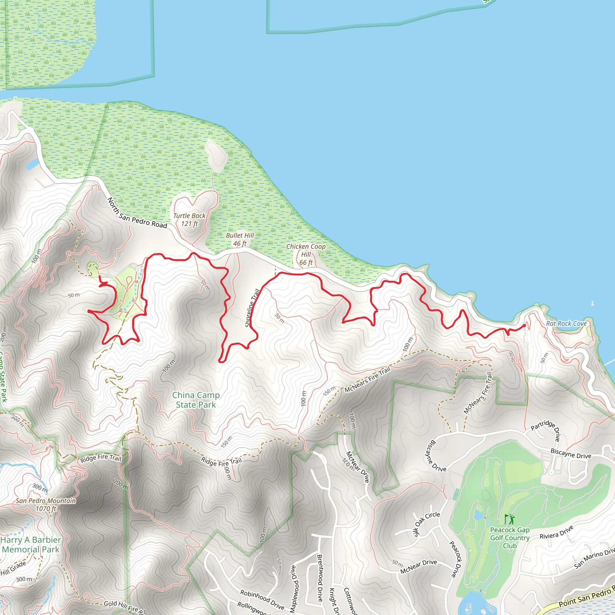 Shoreline Trail from Rat Rock Cove mobile static map