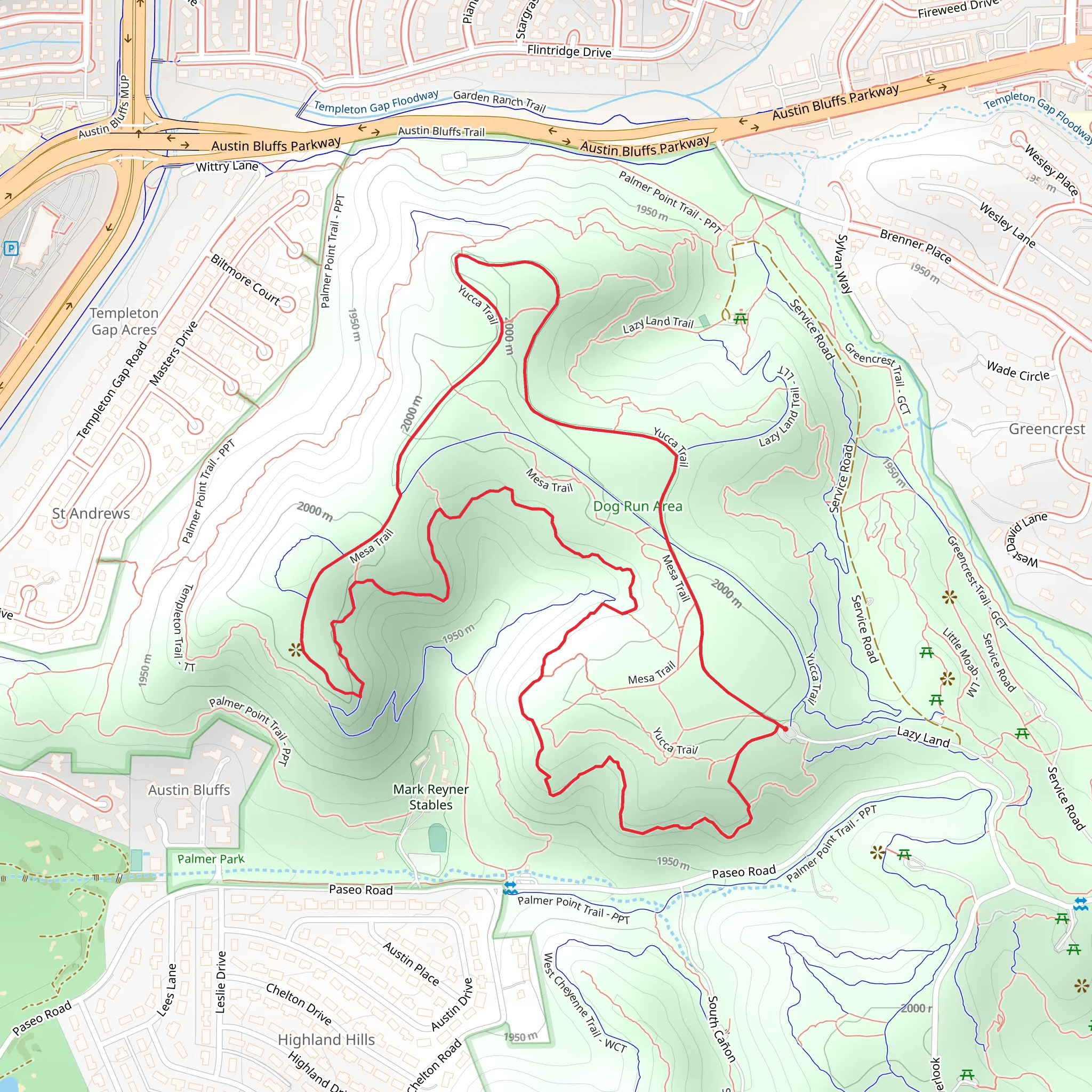 Mesa, Yucca and Templeton Loop Trail mobile static map